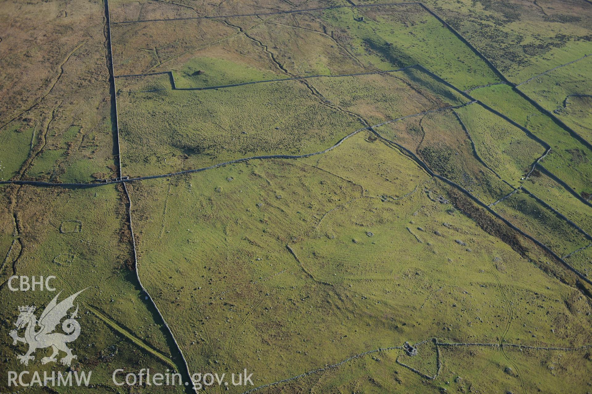 RCAHMW colour oblique photograph of Mynydd Egryn south field system. Taken by Toby Driver on 10/12/2012.