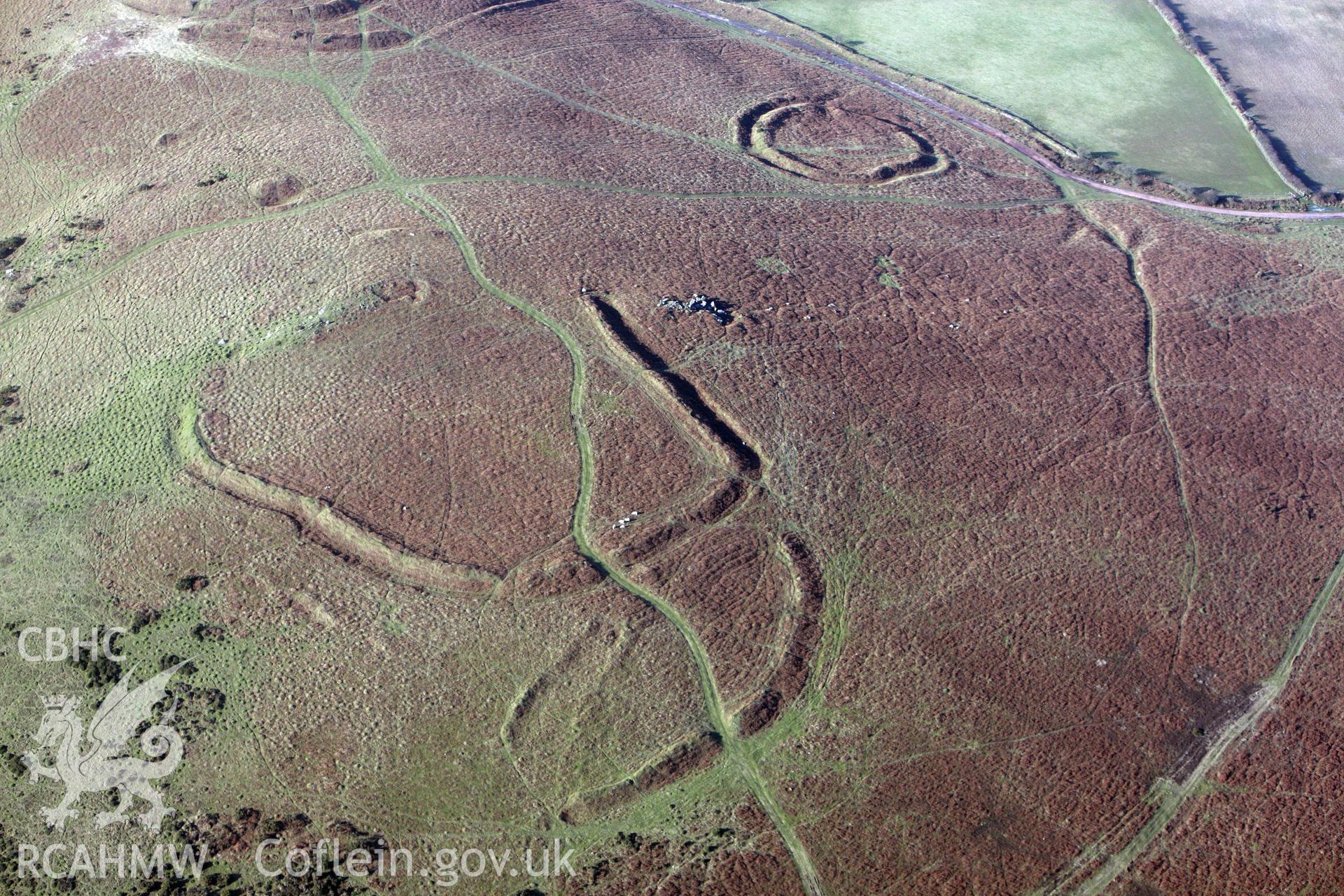 RCAHMW colour oblique photograph of Hardings Down, East Fort. Taken by Toby Driver on 02/02/2012.