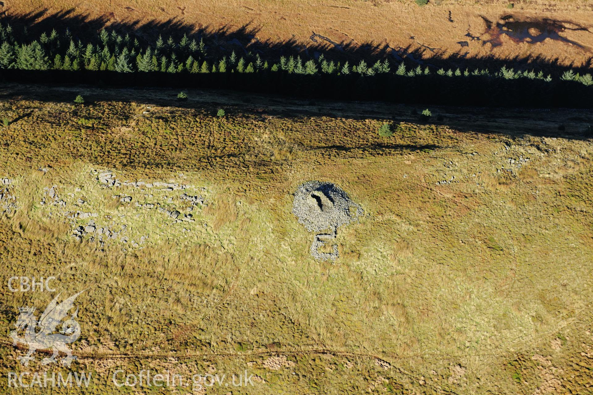 RCAHMW colour oblique photograph of Carn Fawr cairn. Taken by Toby Driver on 05/11/2012.