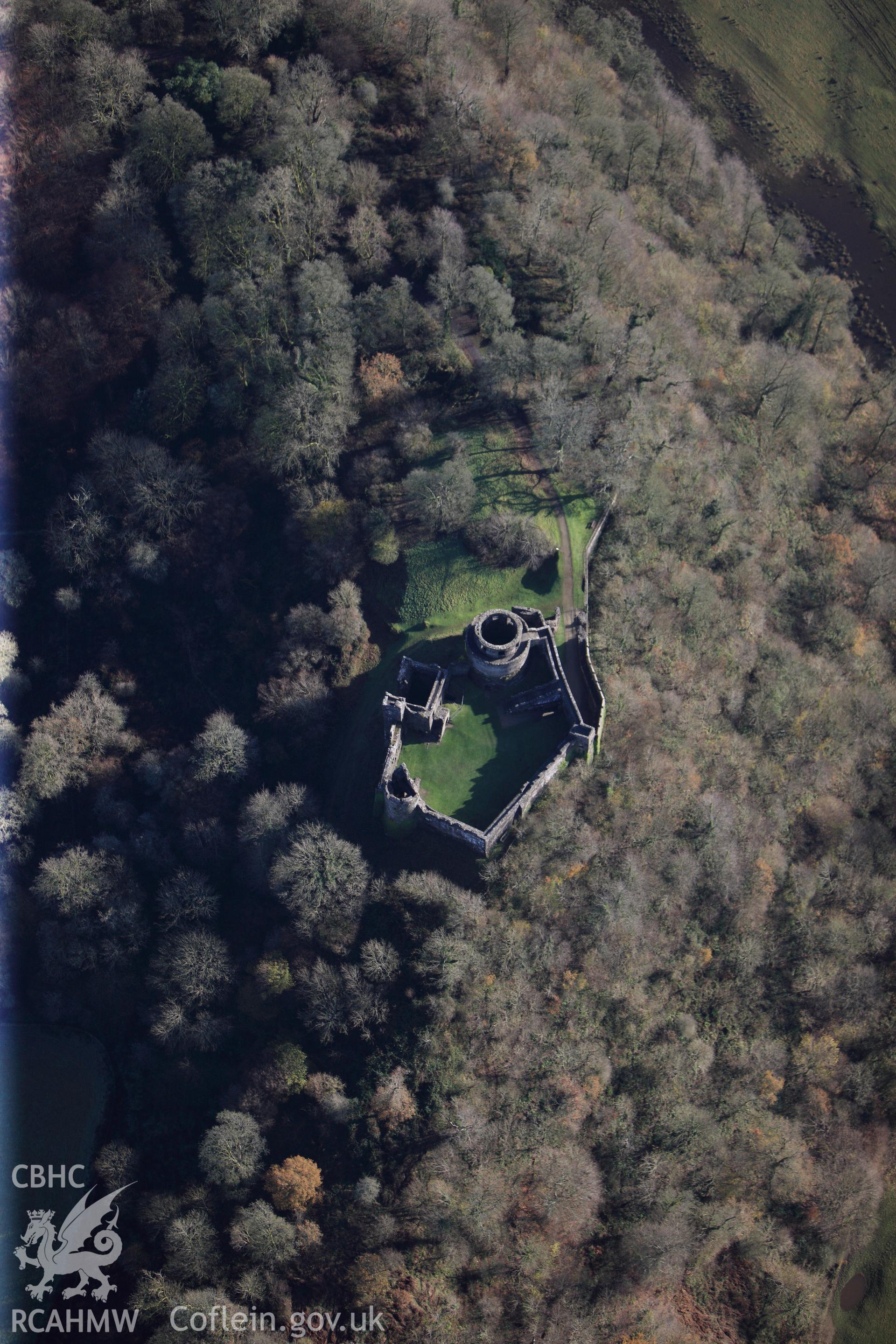 RCAHMW colour oblique photograph of Dinefwr Castle, winter view from west. Taken by Toby Driver on 23/11/2012.