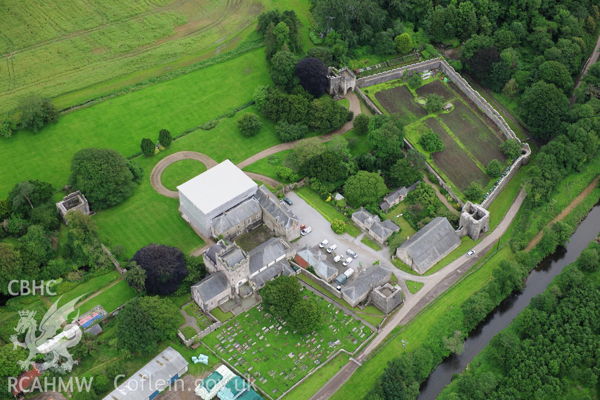 RCAHMW colour oblique photograph of Ewenny Priory. Taken by Toby Driver on 05/07/2012.