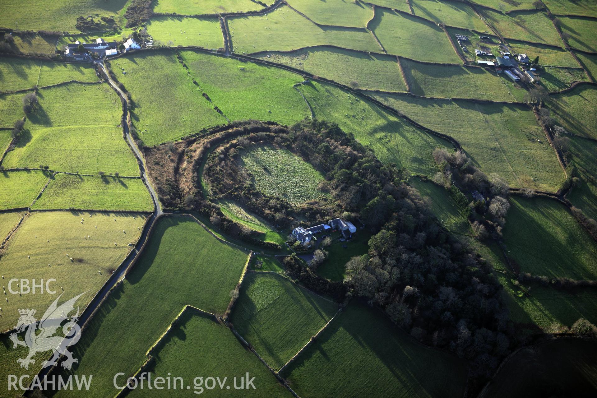 RCAHMW colour oblique photograph of Dinas Dinorwig Hillfort. Taken by Toby Driver on 10/12/2012.