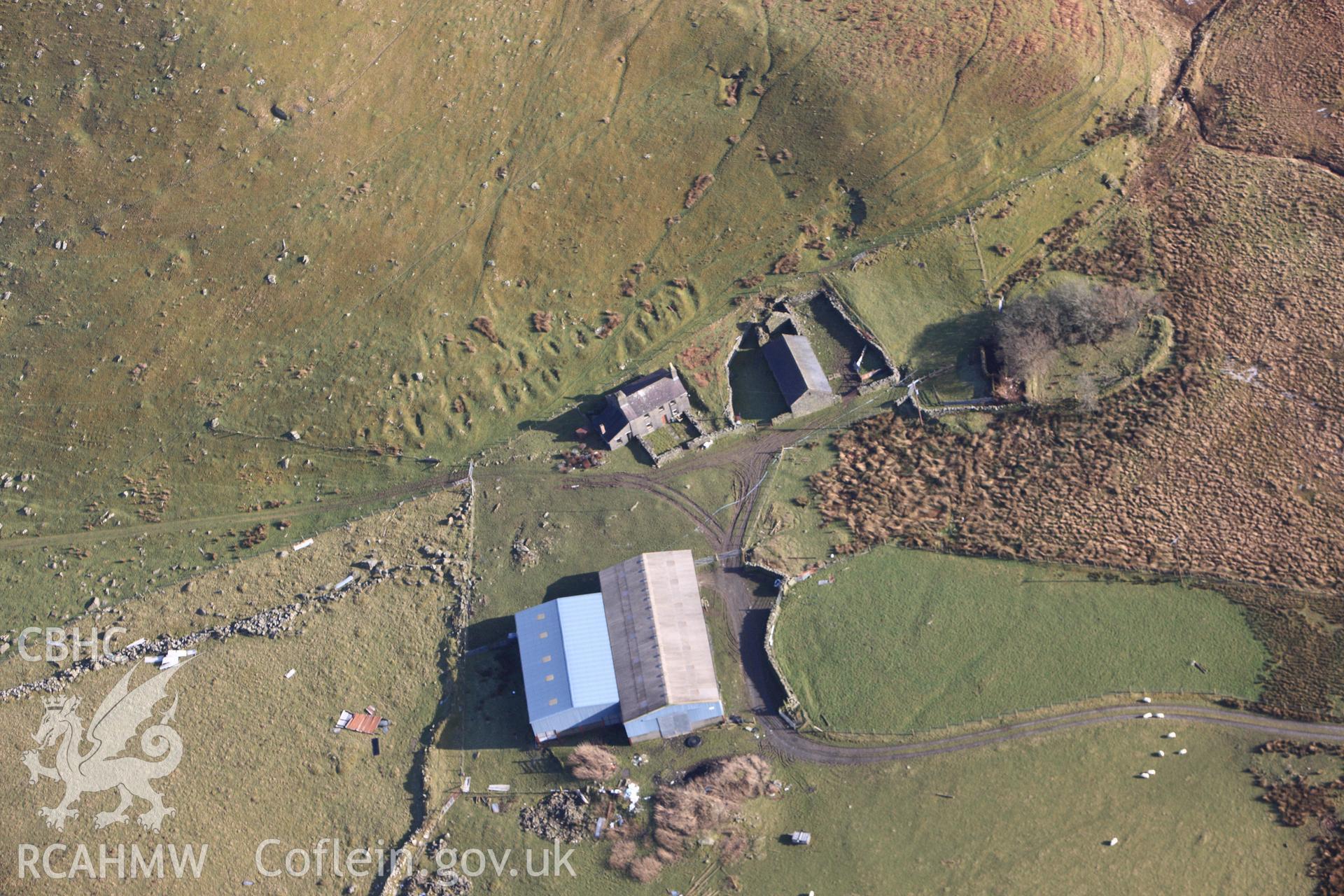 RCAHMW colour oblique photograph of Frongoch Farm. Taken by Toby Driver on 07/02/2012.