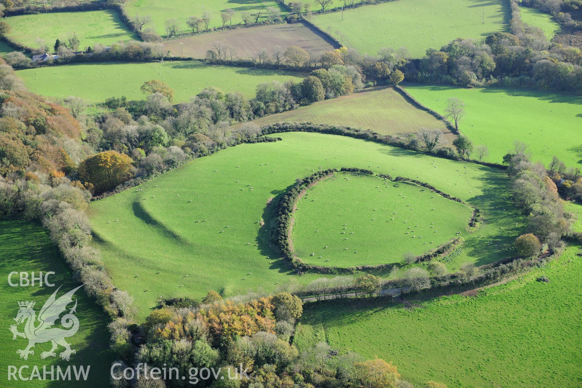 RCAHMW colour oblique photograph of Caerau Gaer. Taken by Toby Driver on 26/10/2012.