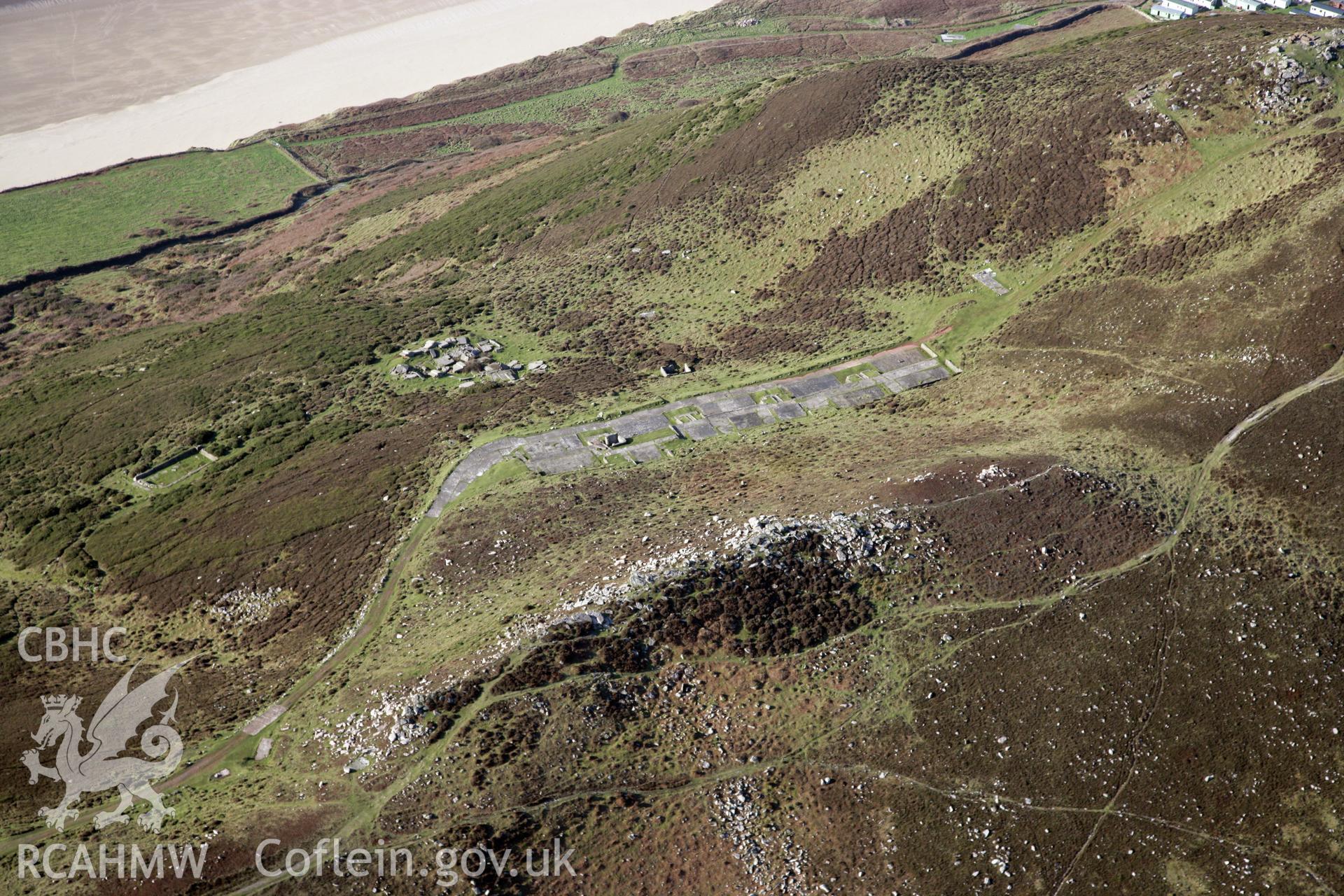 RCAHMW colour oblique photograph of West of Sweyne's Howe Chambered Cairns. Taken by Toby Driver on 02/02/2012.