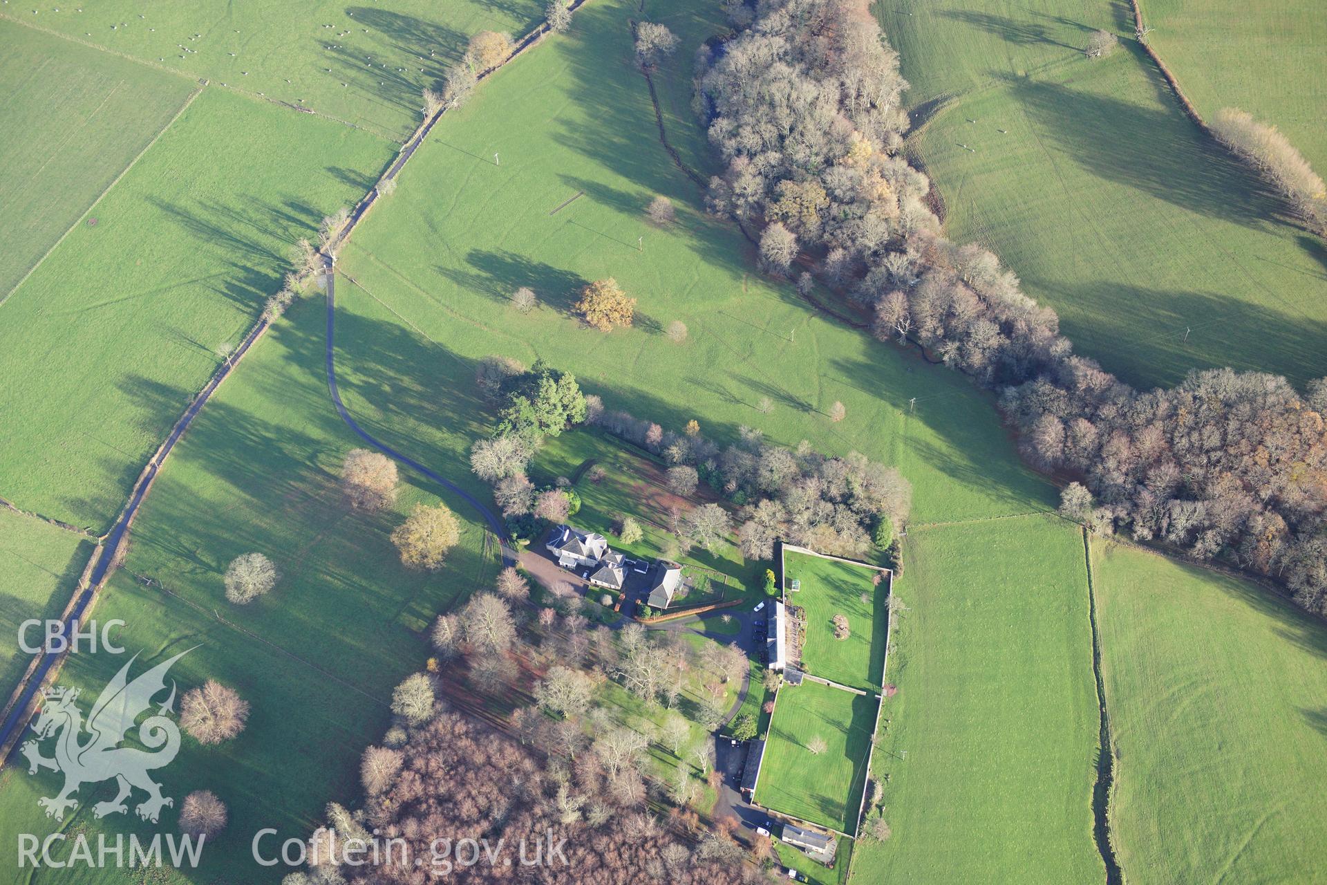 RCAHMW colour oblique photograph of Maesderwen Roman site. Taken by Toby Driver on 23/11/2012.