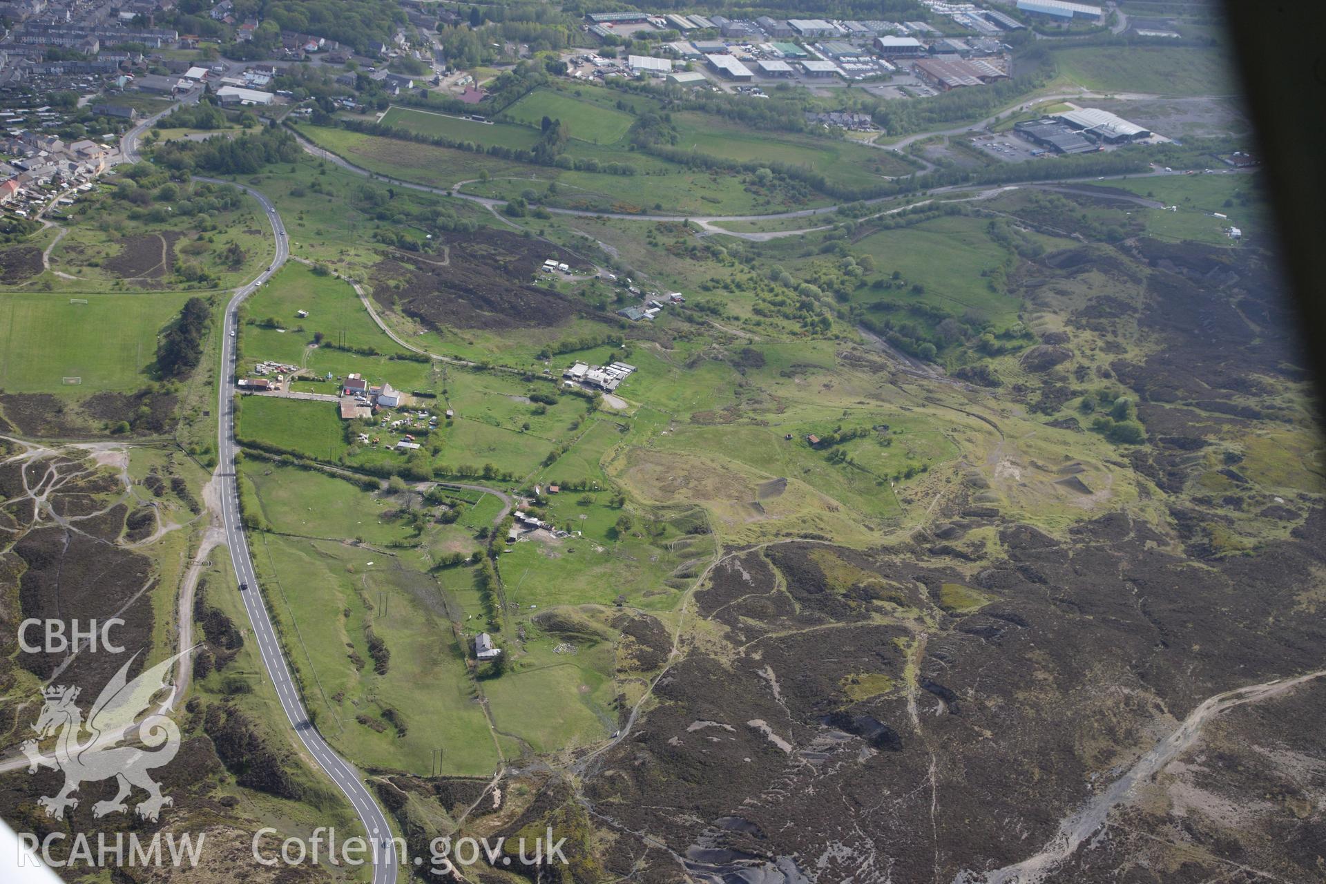 RCAHMW colour oblique photograph of Upper Brick Yard, clay pits, view from north. Taken by Toby Driver on 22/05/2012.