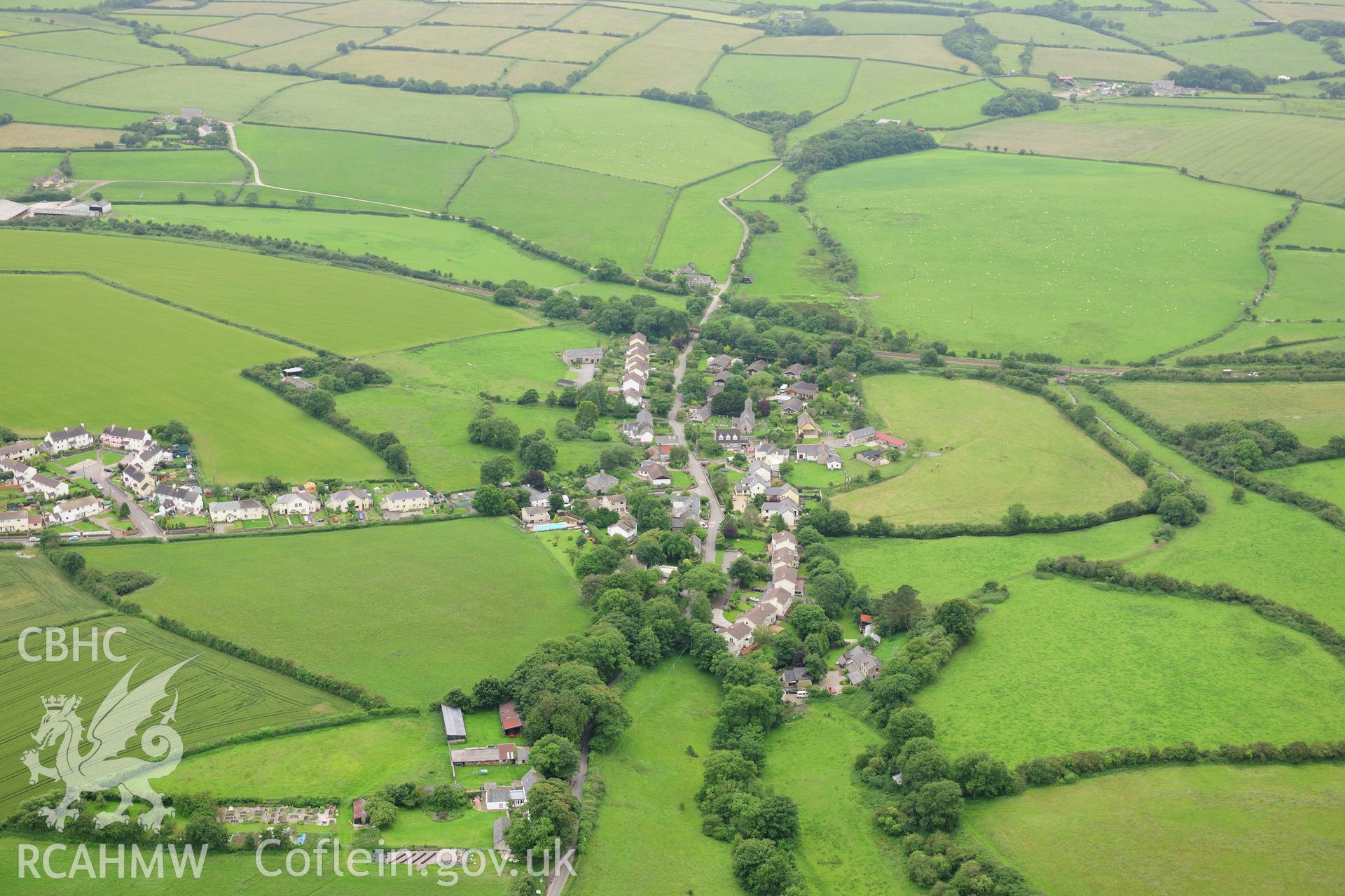 RCAHMW colour oblique photograph of Llandow Village. Taken by Toby Driver on 05/07/2012.