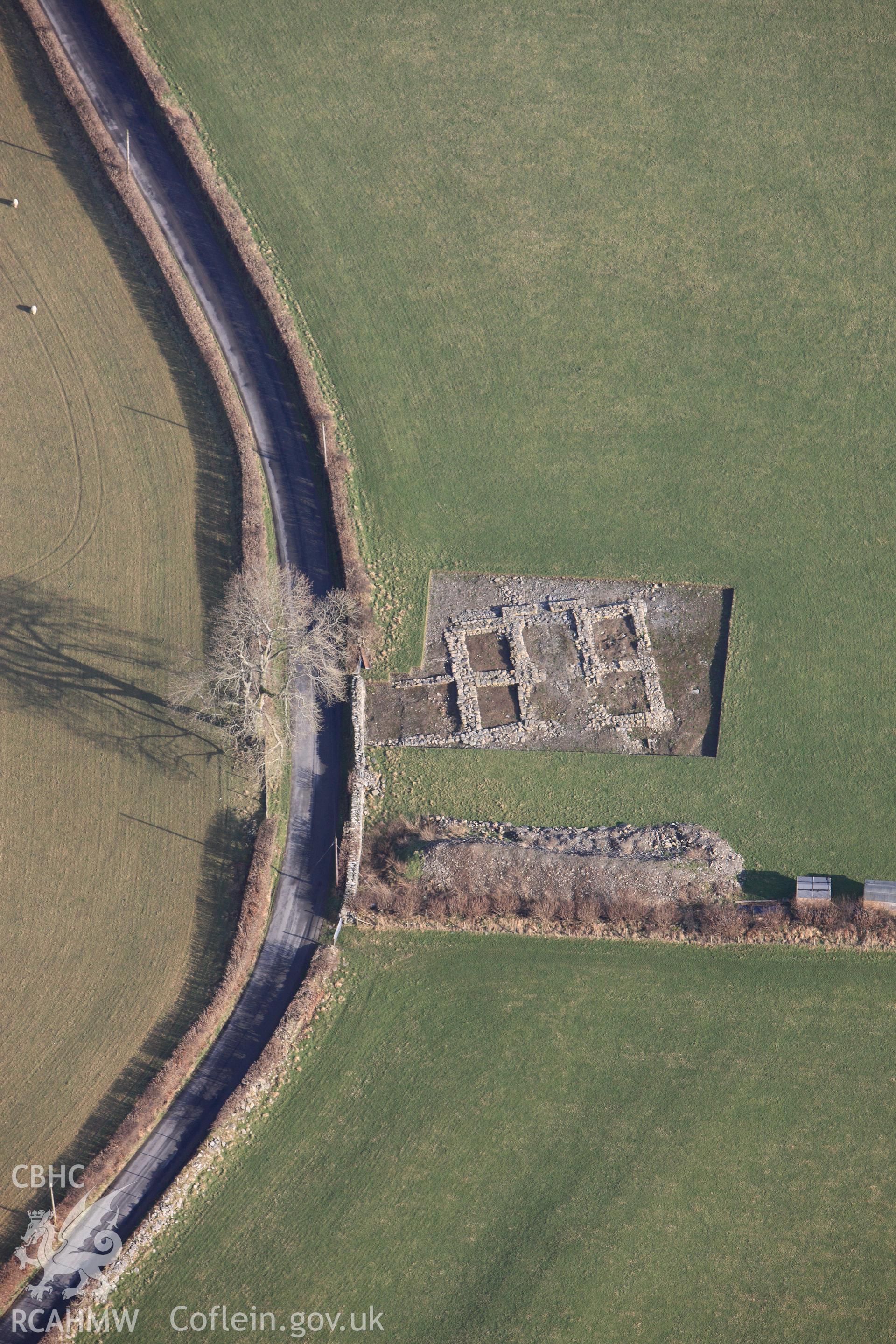 RCAHMW colour oblique photograph of Strata Florida Abbey, gatehouse. Taken by Toby Driver on 07/02/2012.