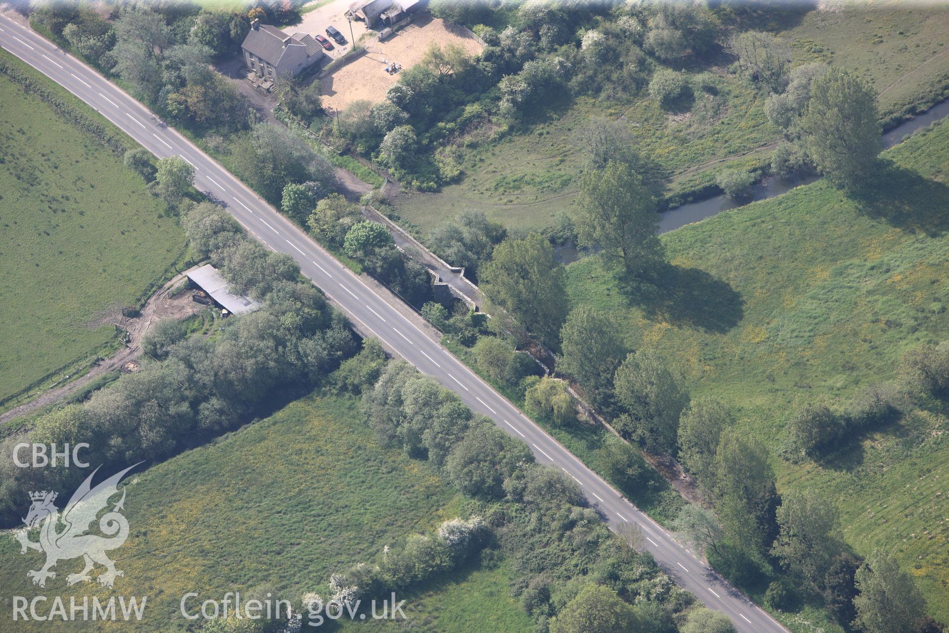 RCAHMW colour oblique photograph of General view of Spudder's Bridge, looking south. Taken by Toby Driver on 24/05/2012.