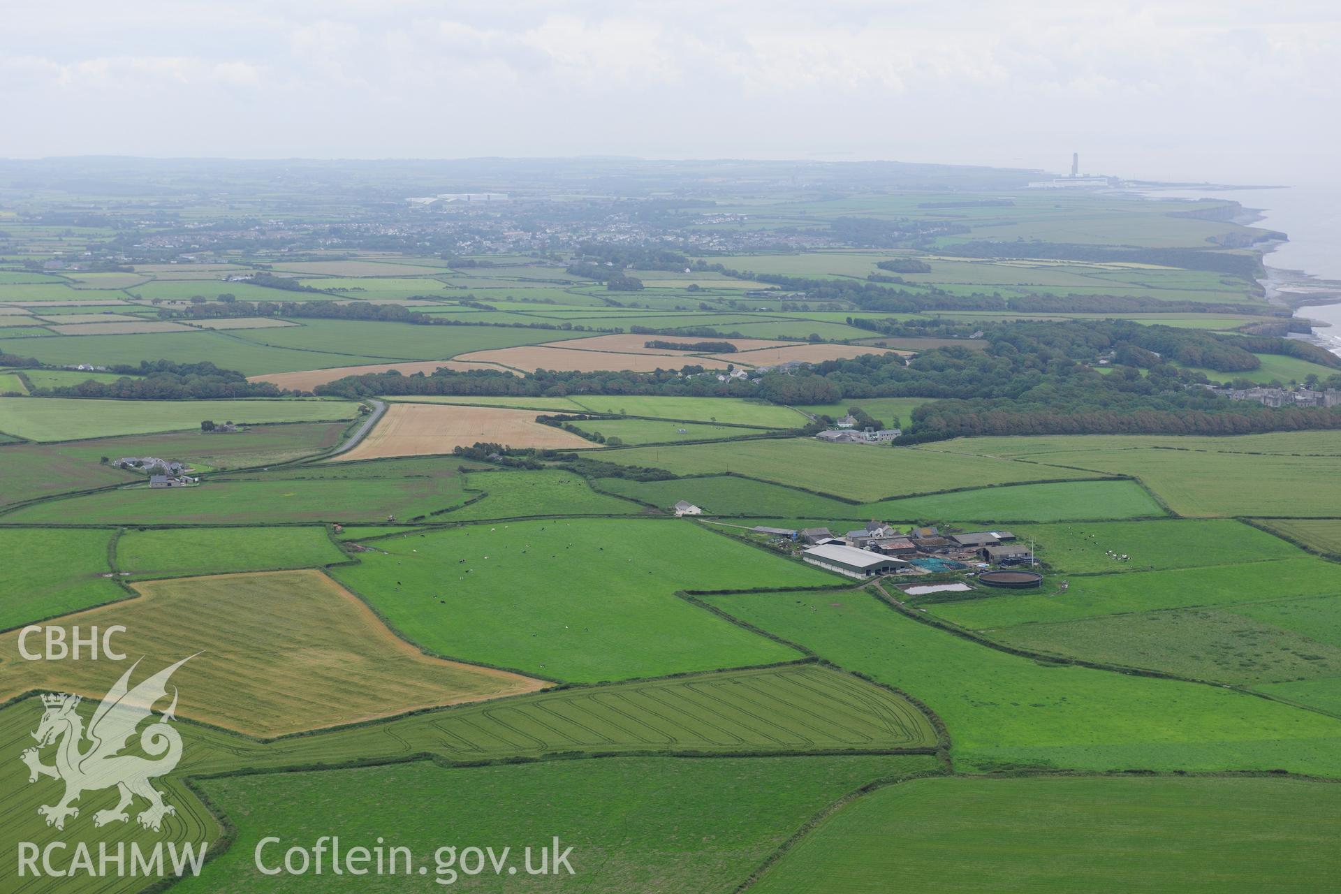 RCAHMW colour oblique photograph of St Donat's Castle from Marcross Farm. Taken by Toby Driver on 05/07/2012.