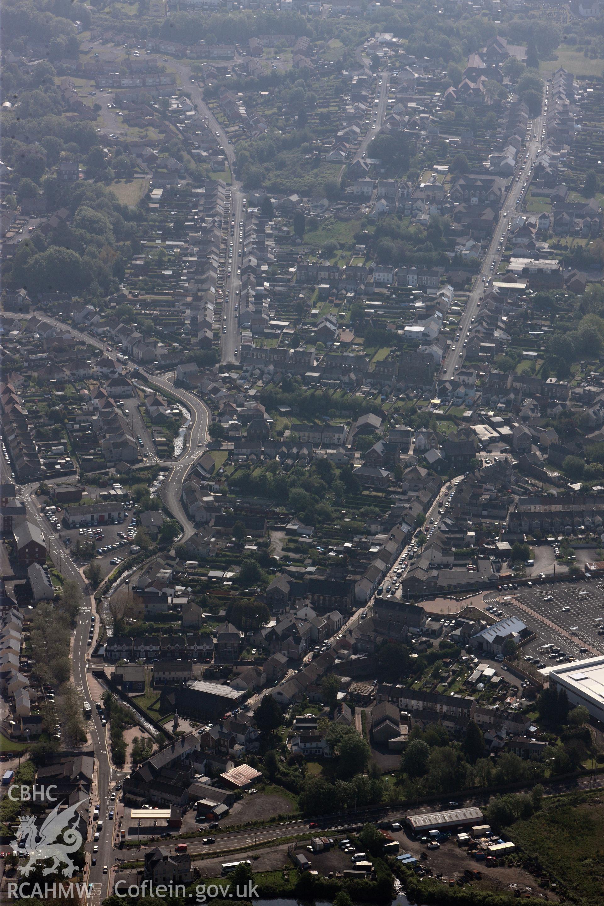 RCAHMW colour oblique photograph of General view of Pontardulais, looking south east. Taken by Toby Driver on 24/05/2012.