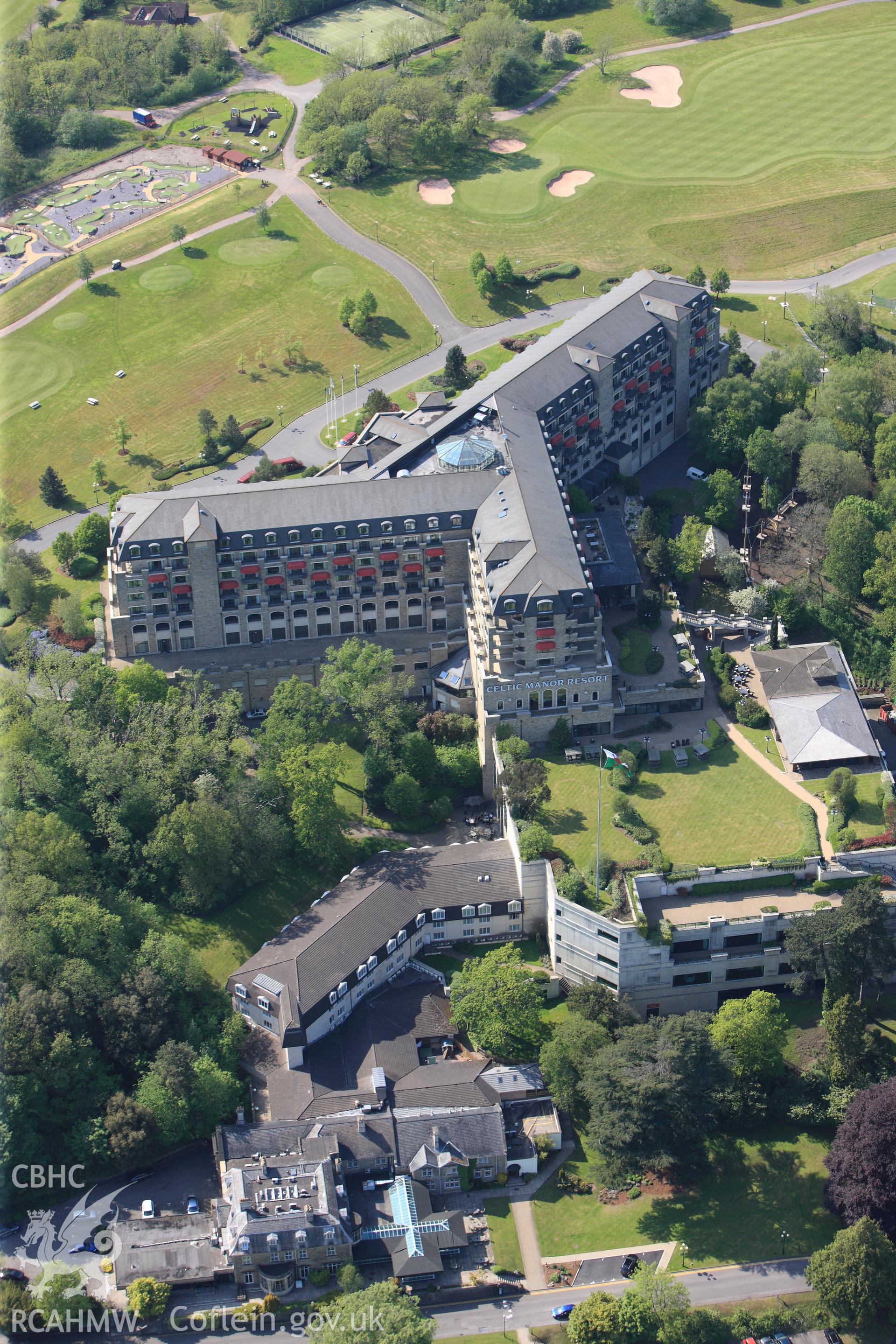 RCAHMW colour oblique photograph of Celtic Manor, Caerleon. Taken by Toby Driver on 22/05/2012.