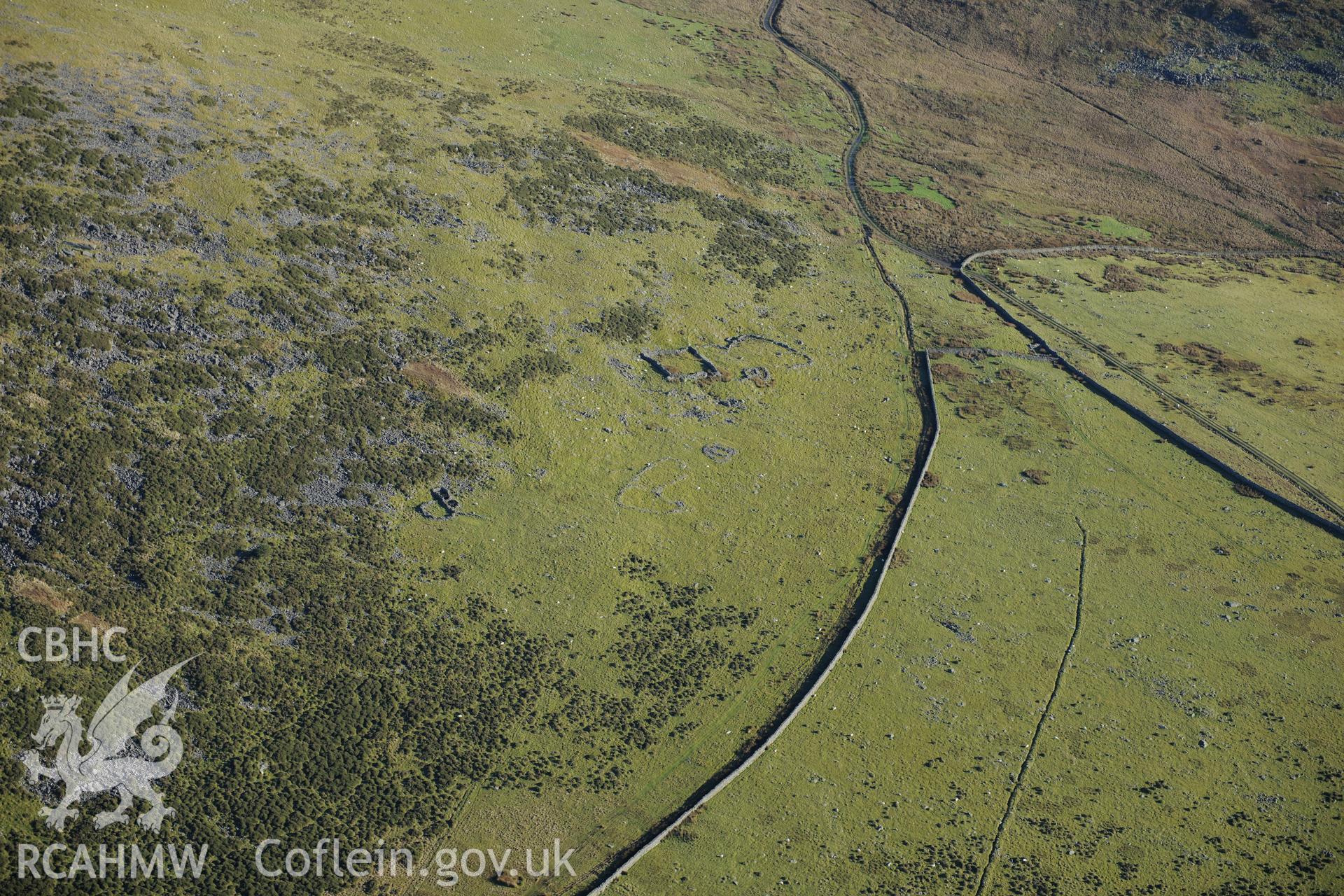 RCAHMW colour oblique photograph of Moelfre south-west, settlement. Taken by Toby Driver on 10/12/2012.