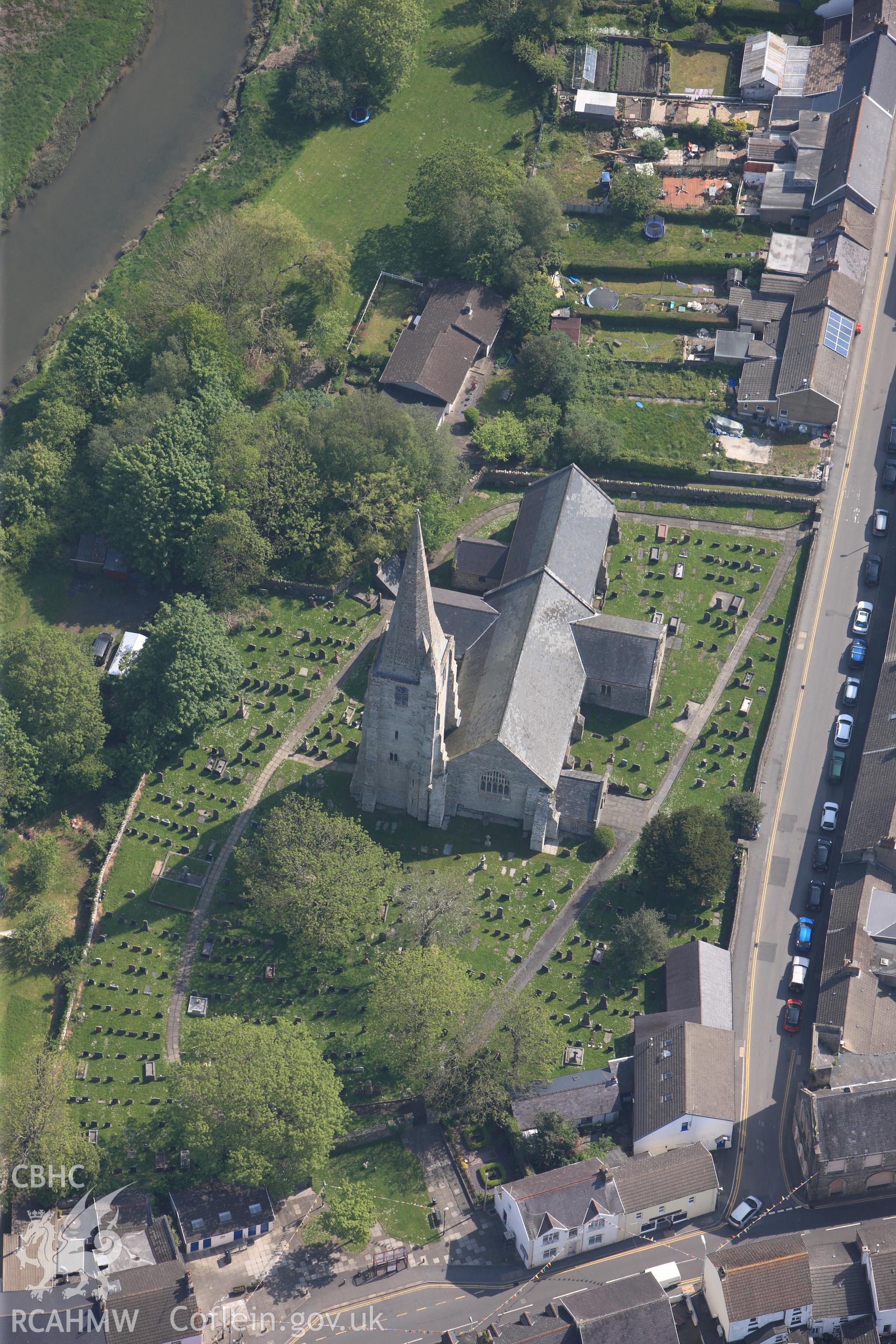 RCAHMW colour oblique photograph of General view of St Mary's Church, looking east. Taken by Toby Driver on 24/05/2012.