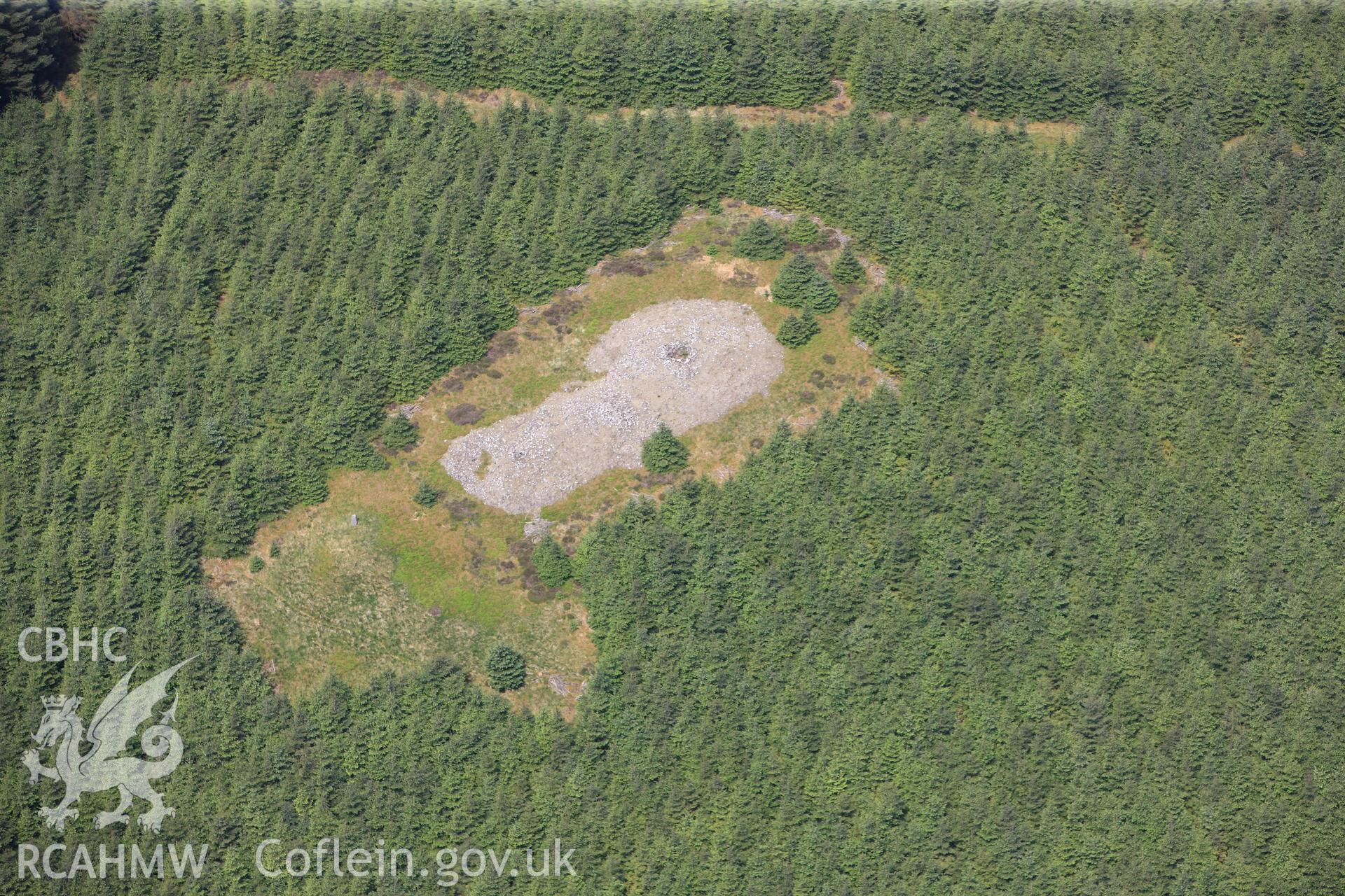 RCAHMW colour oblique photograph of Pen-y-Garn-Goch cairns or long barrow. Taken by Toby Driver on 28/05/2012.