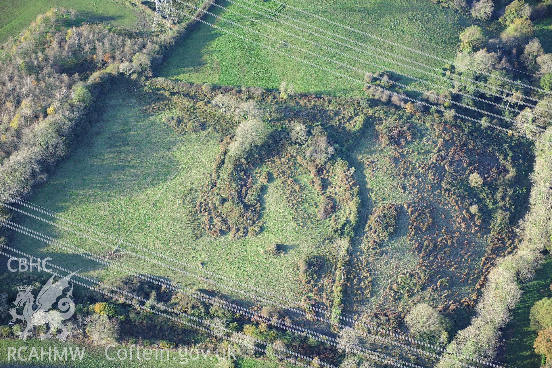 RCAHMW colour oblique photograph of Longstone Camp. Taken by Toby Driver on 26/10/2012.