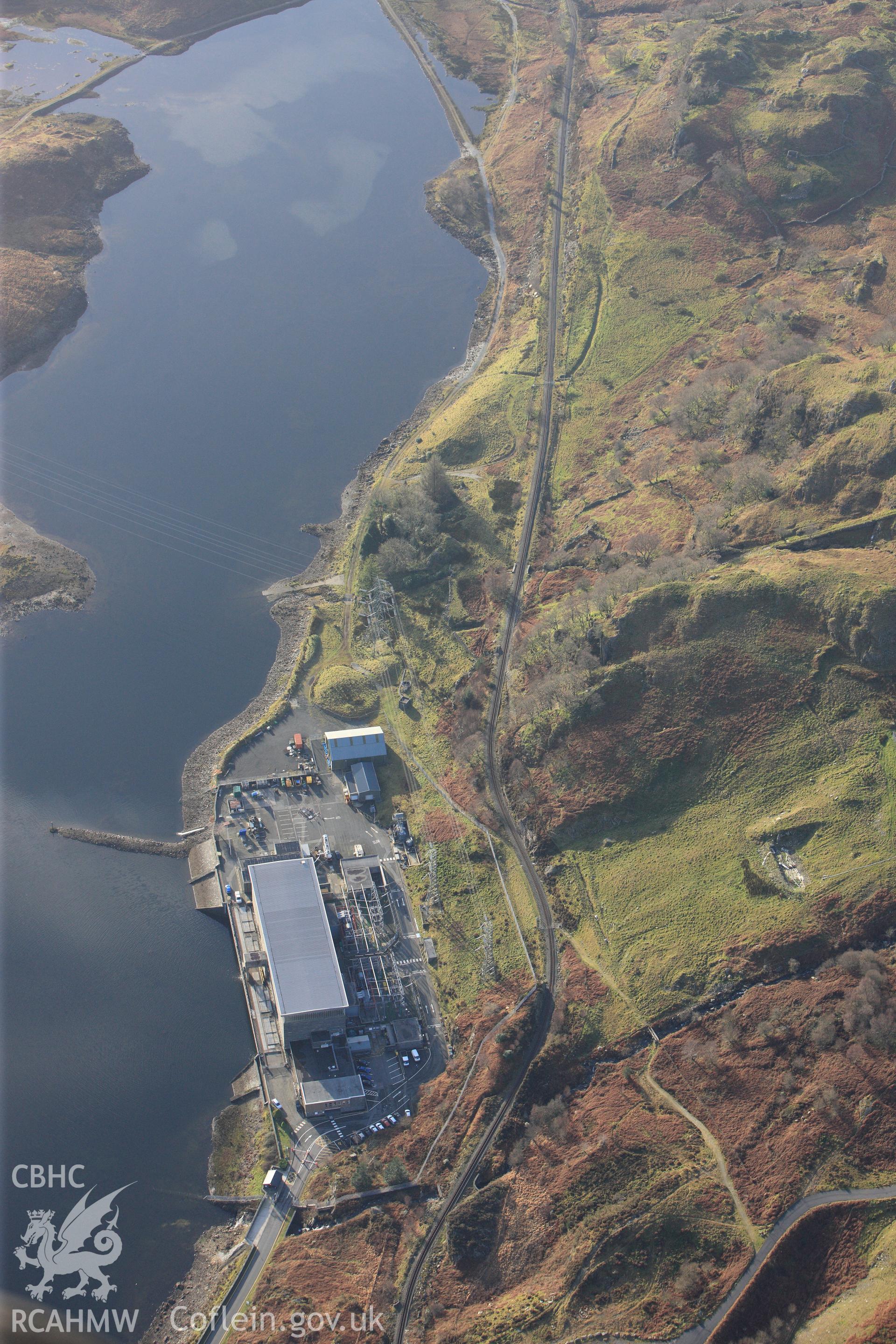 RCAHMW colour oblique photograph of Ffestiniog Power Station. Taken by Toby Driver on 13/01/2012.