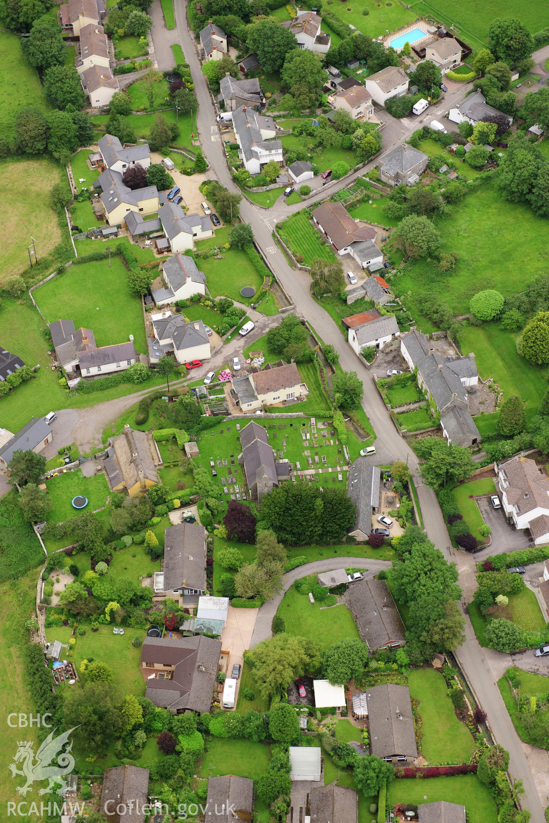 RCAHMW colour oblique photograph of Llandow Village. Taken by Toby Driver on 05/07/2012.