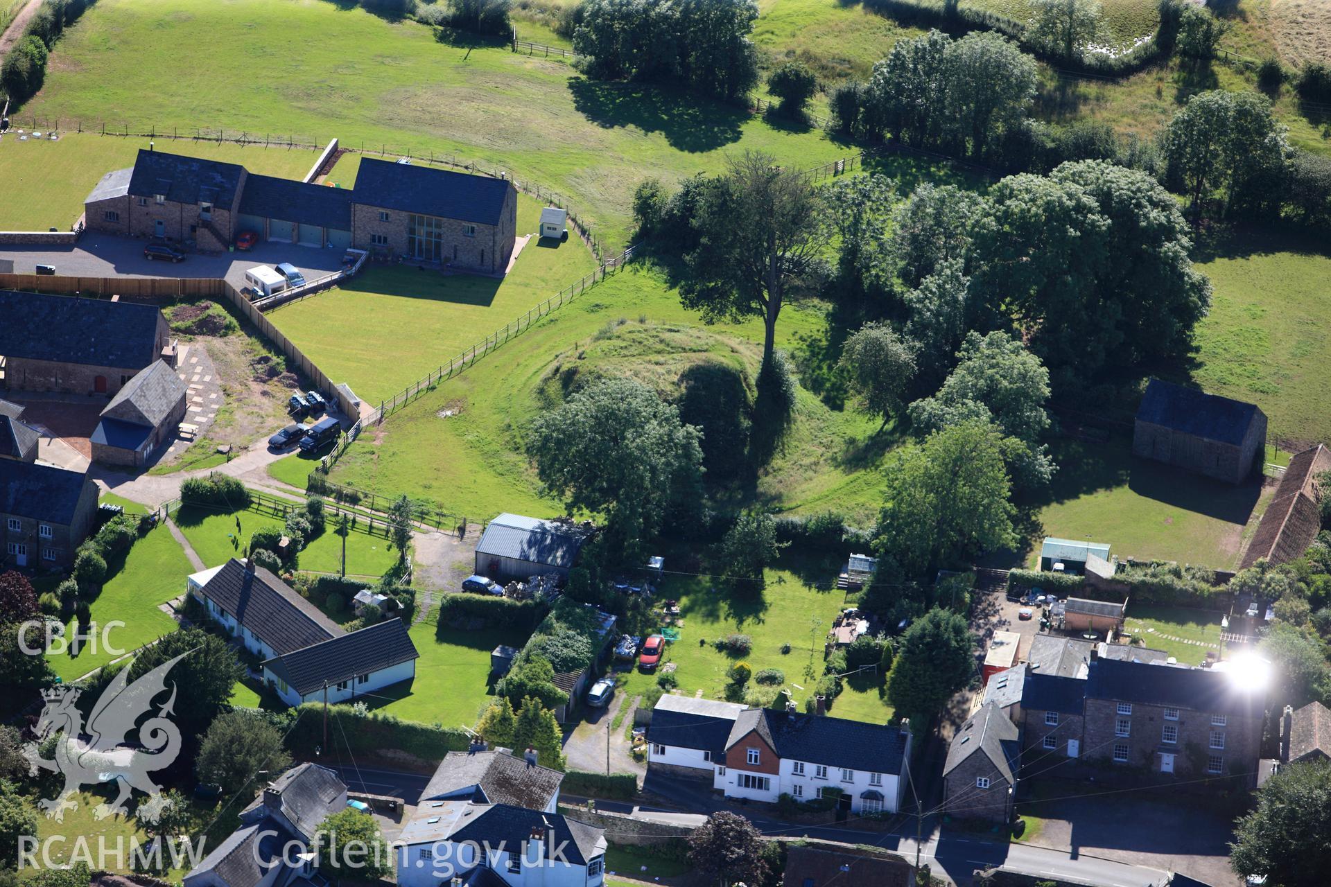 RCAHMW colour oblique photograph of Tump Terret; Trellech Motte. Taken by Toby Driver on 24/07/2012.