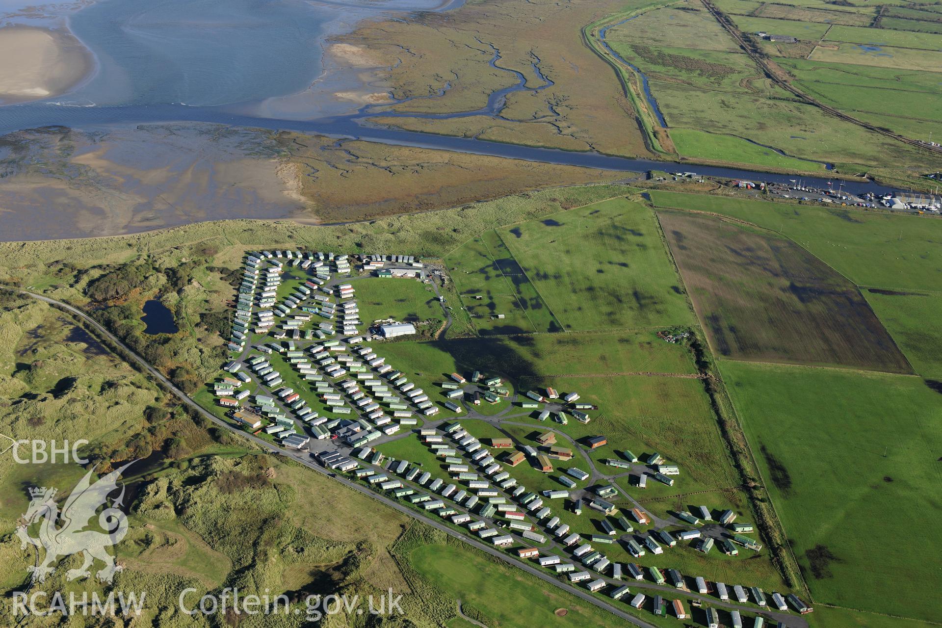 RCAHMW colour oblique photograph of Ynyslas National Nature Reserve, Rocket Range (disused). Taken by Toby Driver on 05/11/2012.