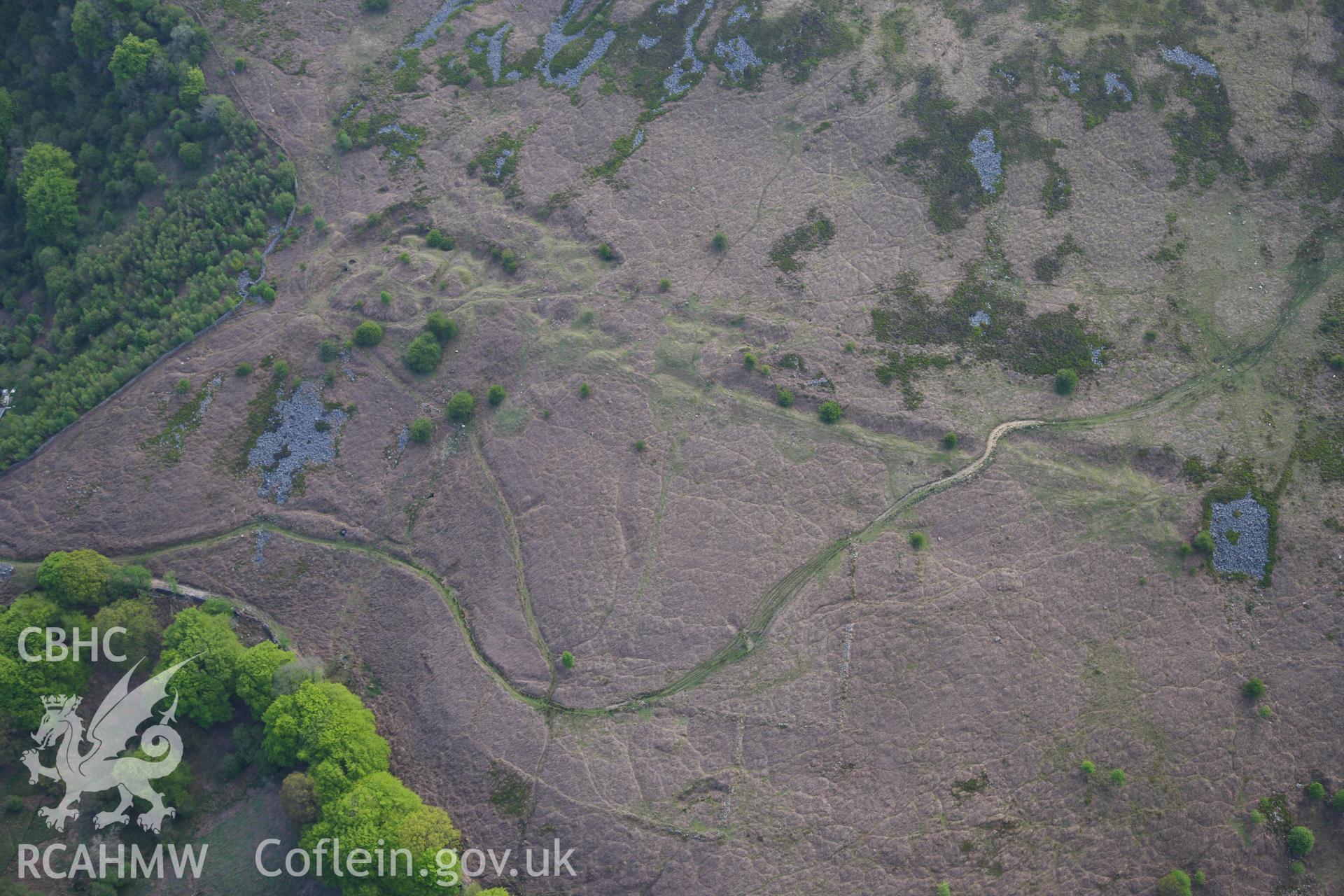 RCAHMW colour oblique photograph of Craig yr Hafod limekiln and quarries. Taken by Toby Driver on 22/05/2012.