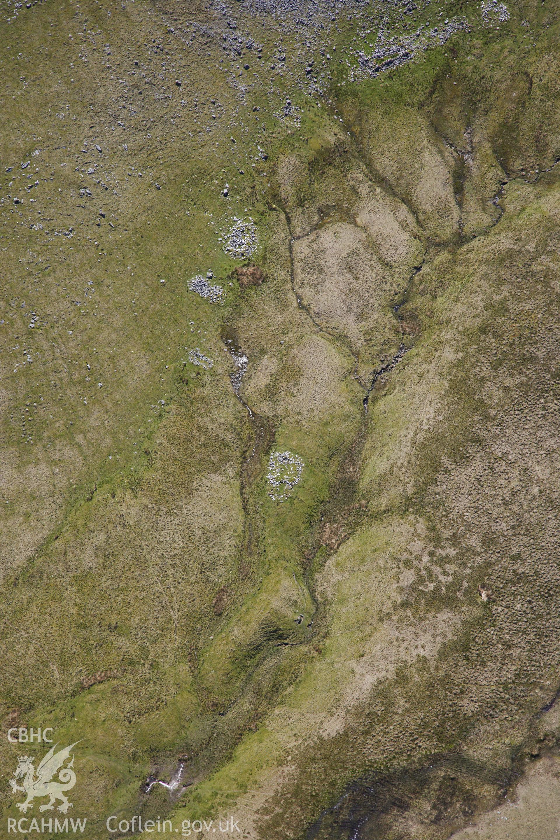 RCAHMW colour oblique photograph of Blaen y Cylchau, deserted settlement. Taken by Toby Driver on 22/05/2012.