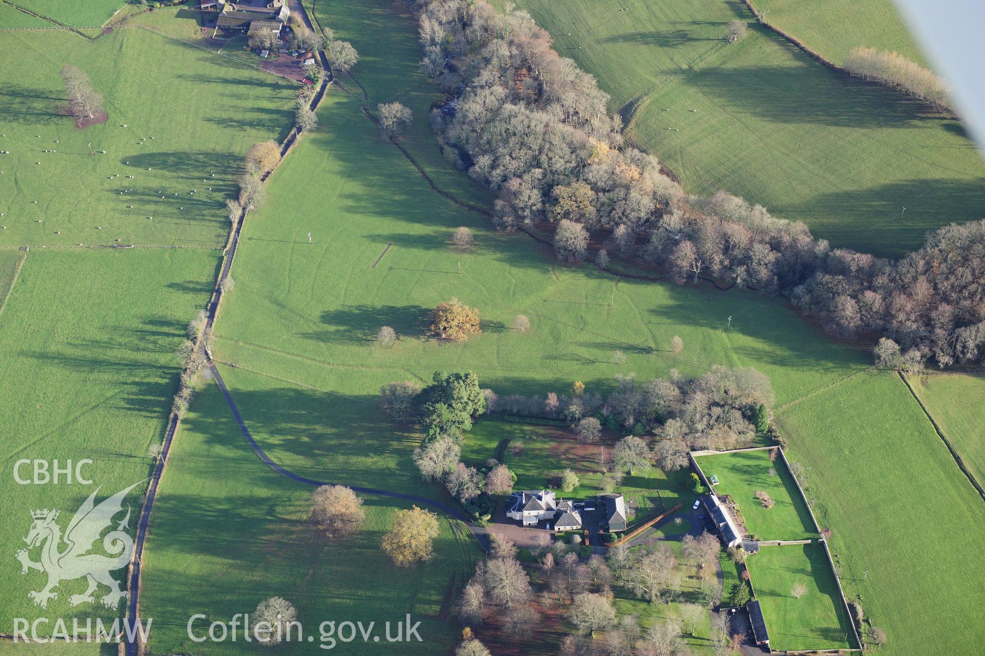 RCAHMW colour oblique photograph of Maesderwen Roman site. Taken by Toby Driver on 23/11/2012.