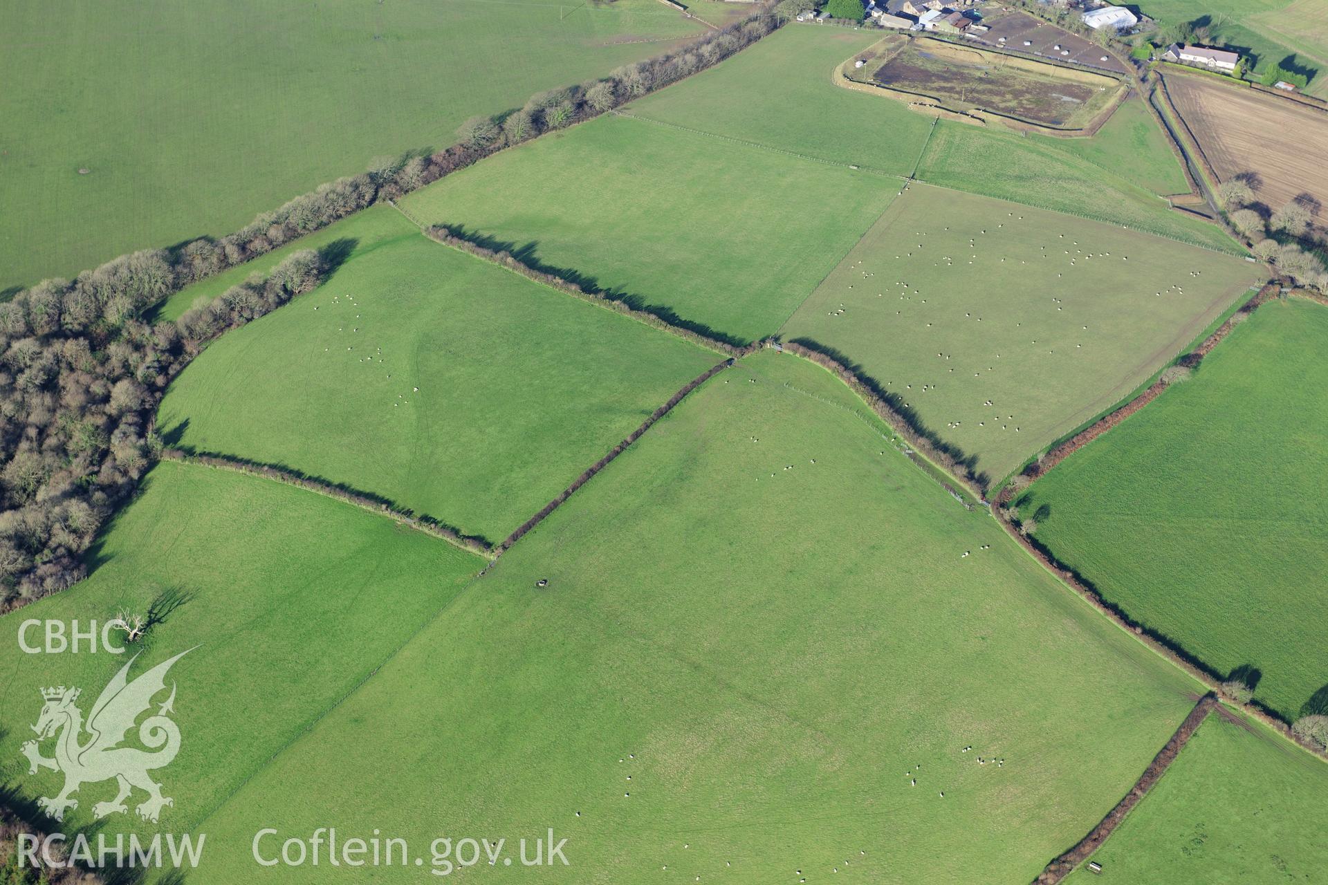 RCAHMW colour oblique photograph of Broadway enclosure. Taken by Toby Driver on 28/11/2012.