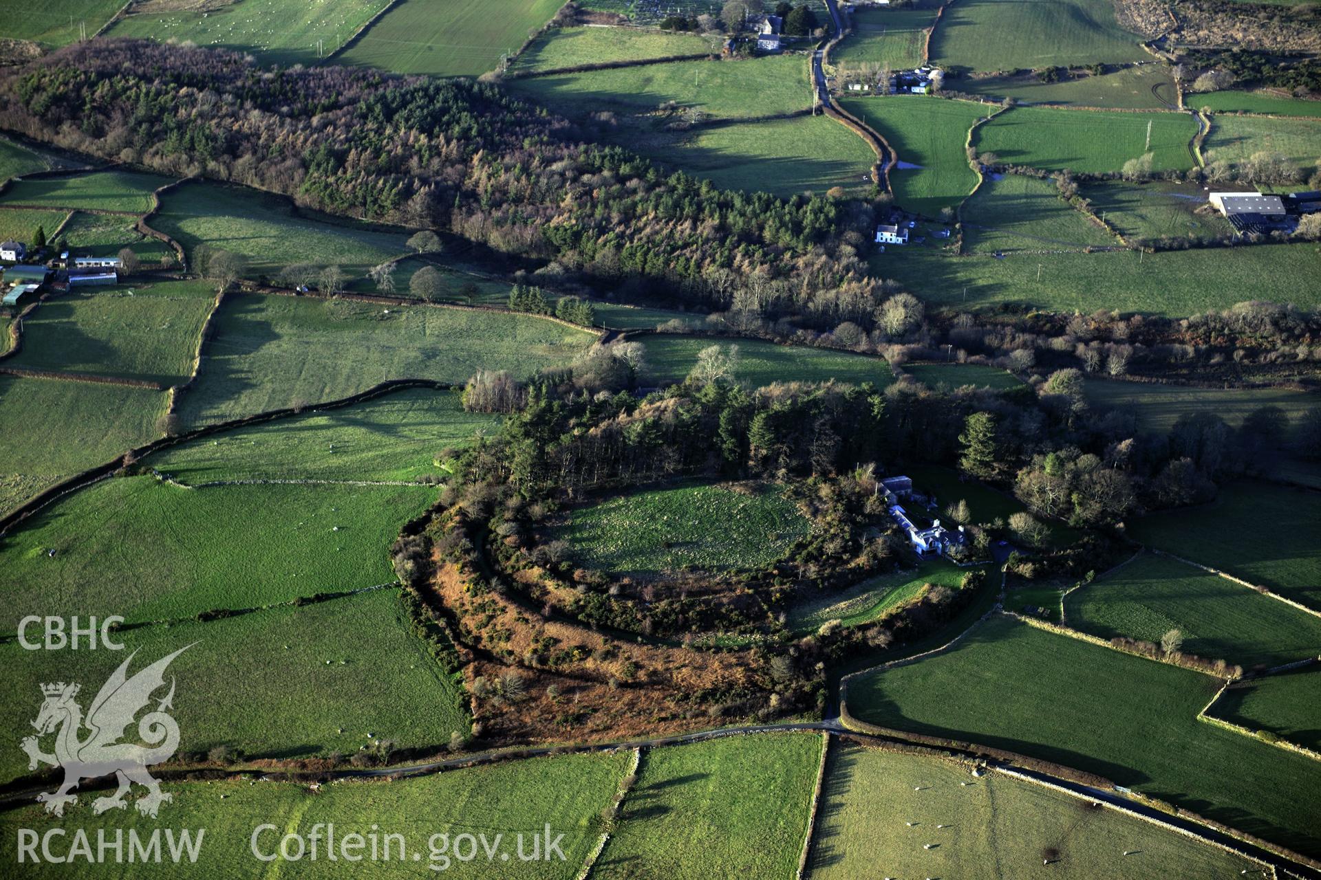 RCAHMW colour oblique photograph of Dinas Dinorwig Hillfort. Taken by Toby Driver on 10/12/2012.