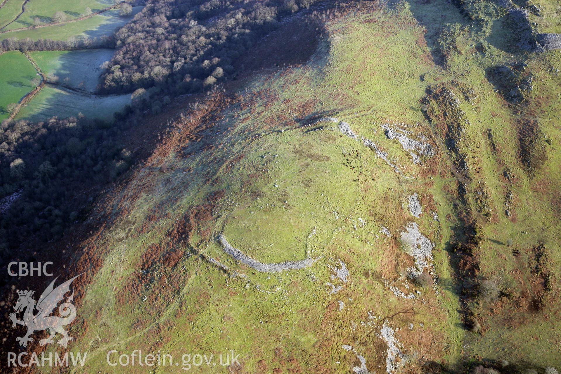 RCAHMW colour oblique photograph of Gaer Fach. Taken by Toby Driver on 02/02/2012.