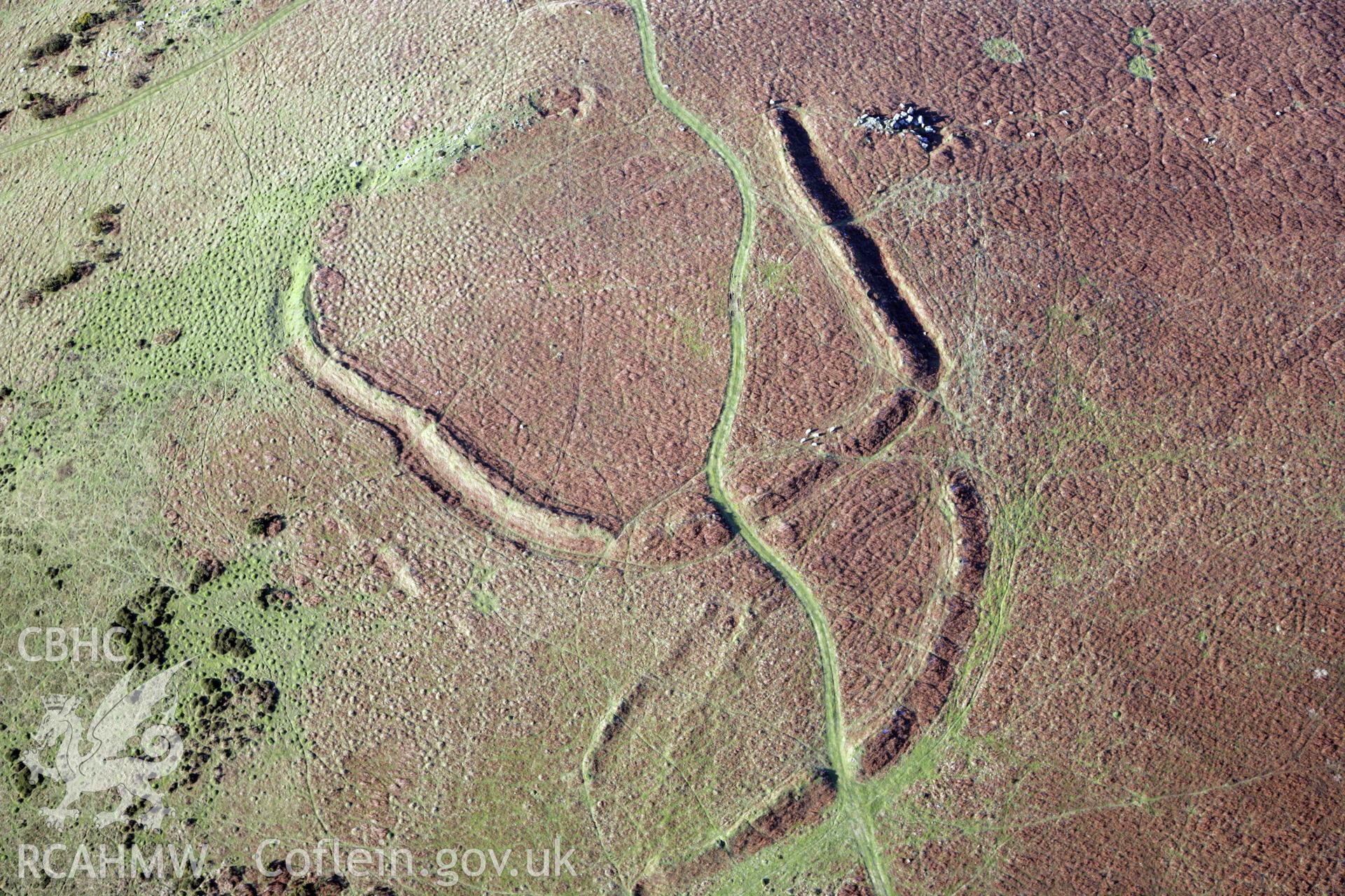 RCAHMW colour oblique photograph of Hardings Down, East Fort. Taken by Toby Driver on 02/02/2012.