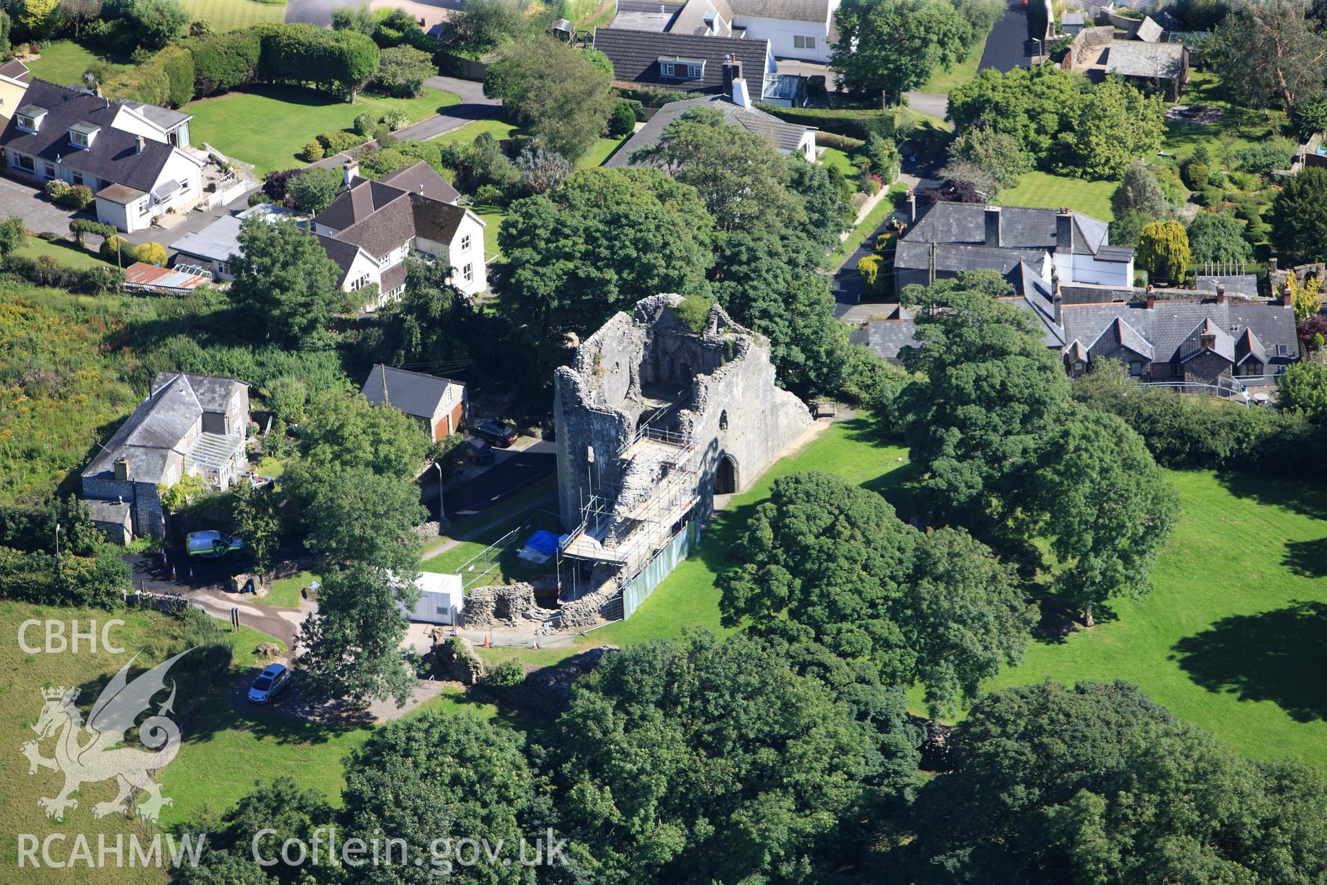 RCAHMW colour oblique photograph of Llanblethian Castle. Taken by Toby Driver on 24/07/2012.