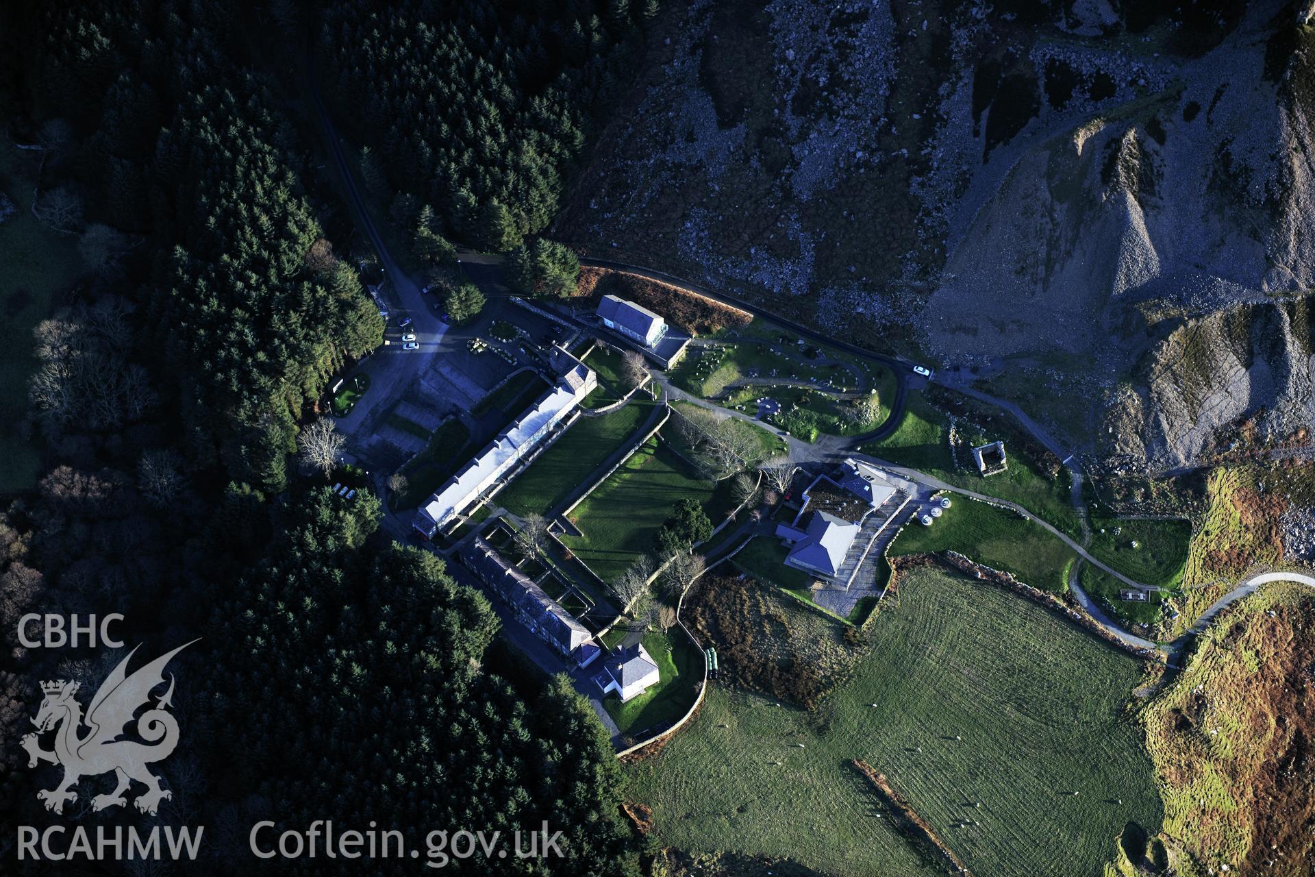 RCAHMW colour oblique photograph of Nant Gwrtheryn, Welsh Language Centre. Taken by Toby Driver on 10/12/2012.