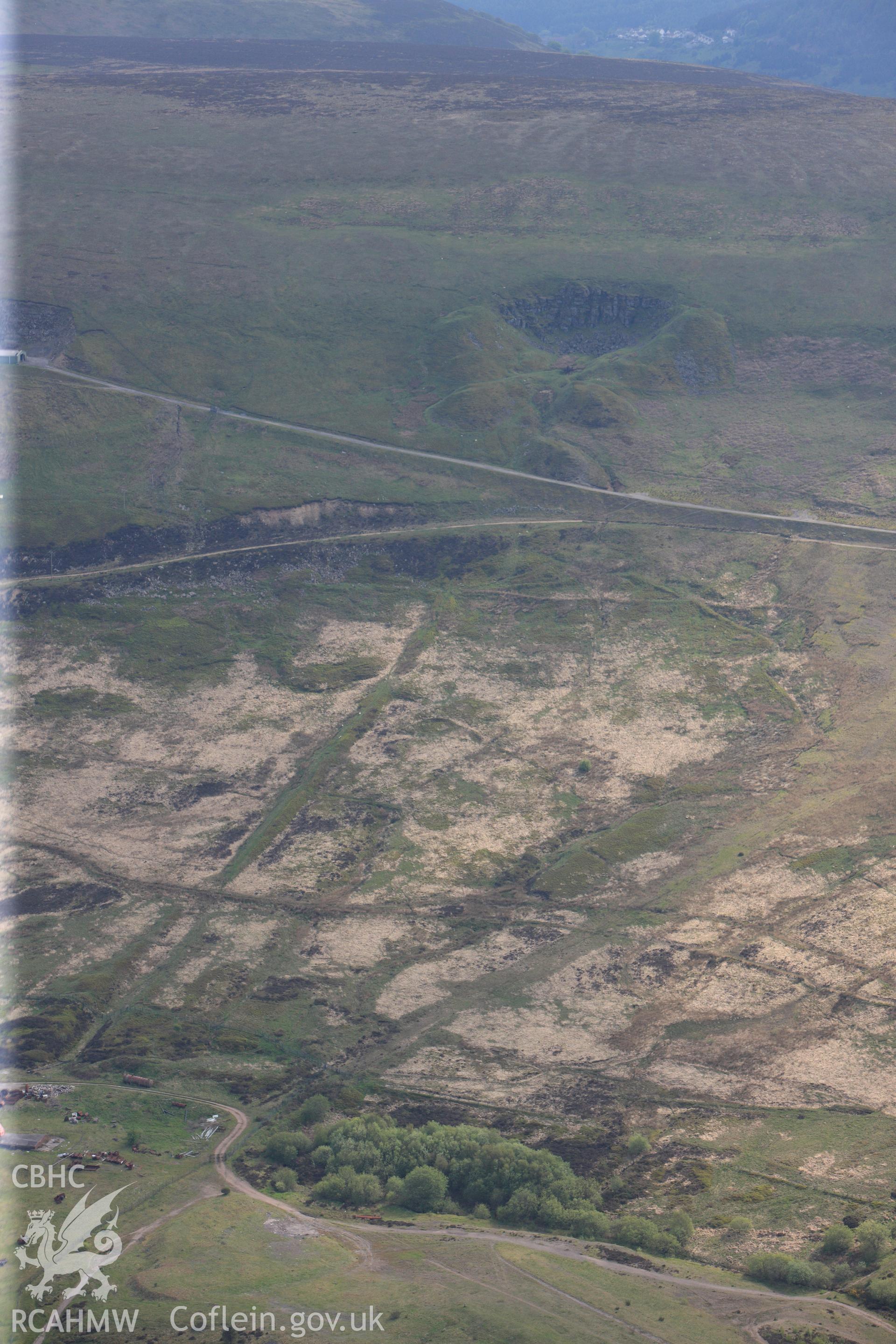 RCAHMW colour oblique photograph of Coity Mawr quarry incline. Taken by Toby Driver on 22/05/2012.