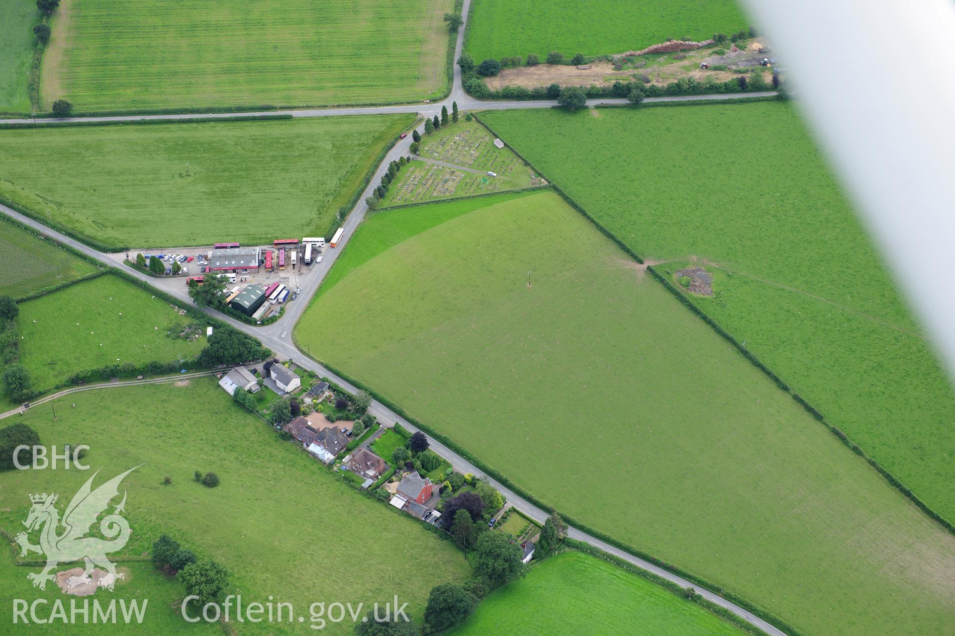 RCAHMW colour oblique photograph of Llanrhaeadr-Ym-Mochnant. Taken by Toby Driver on 27/07/2012.