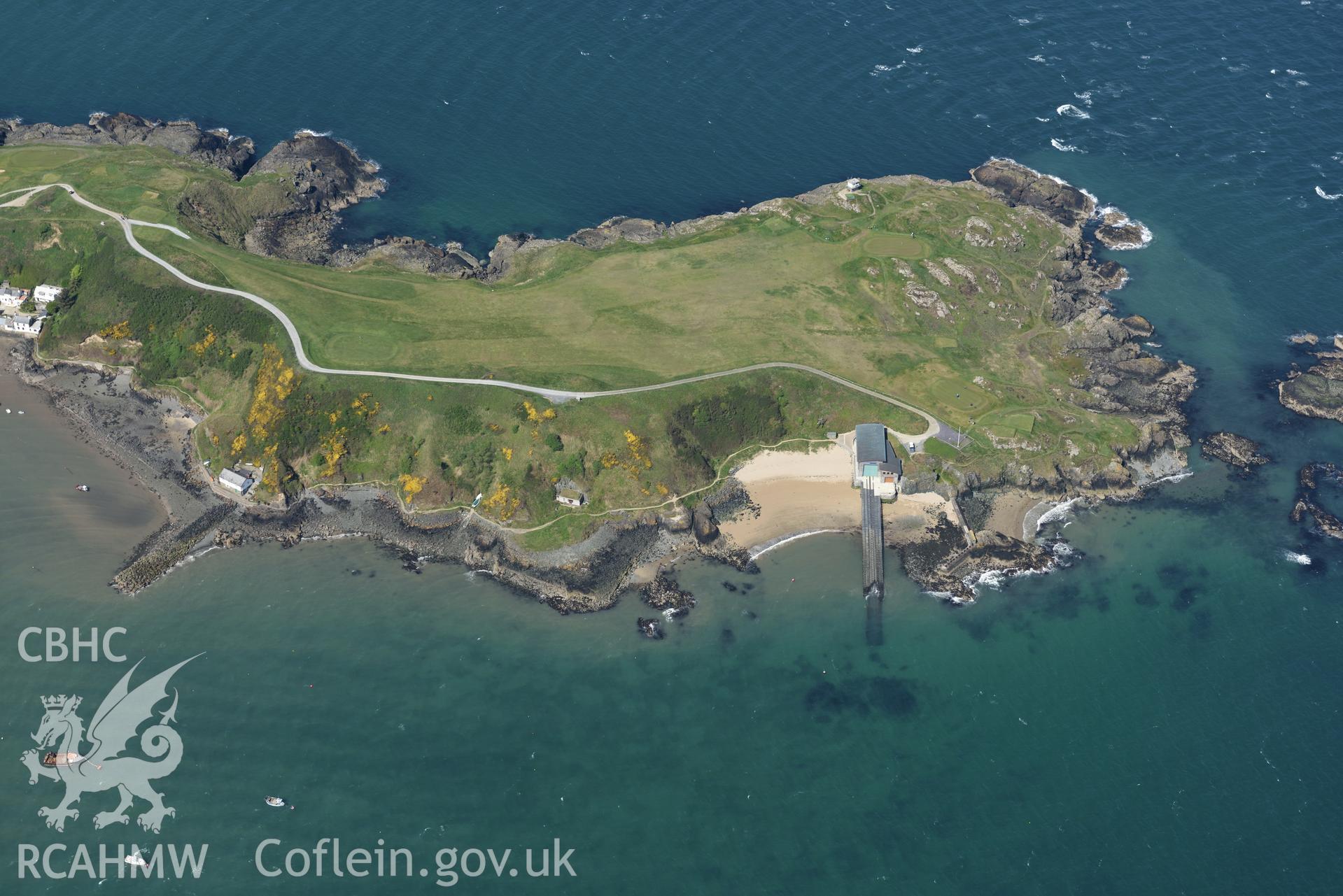 Aerial photography of Porth Dinllaen lifeboat station taken on 3rd May 2017.  Baseline aerial reconnaissance survey for the CHERISH Project. ? Crown: CHERISH PROJECT 2017. Produced with EU funds through the Ireland Wales Co-operation Programme 2014-2020.