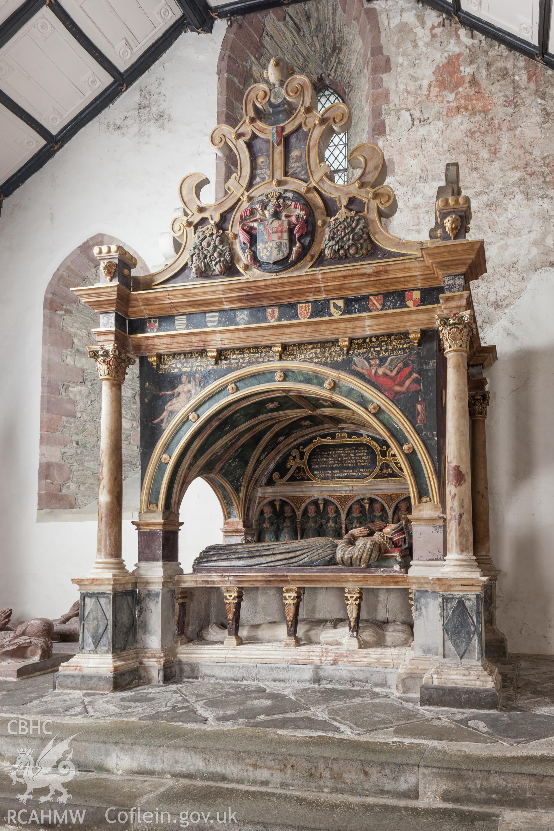 The large painted tomb of Richard Herbert, 1600, photographed by Iain Wright in 2012