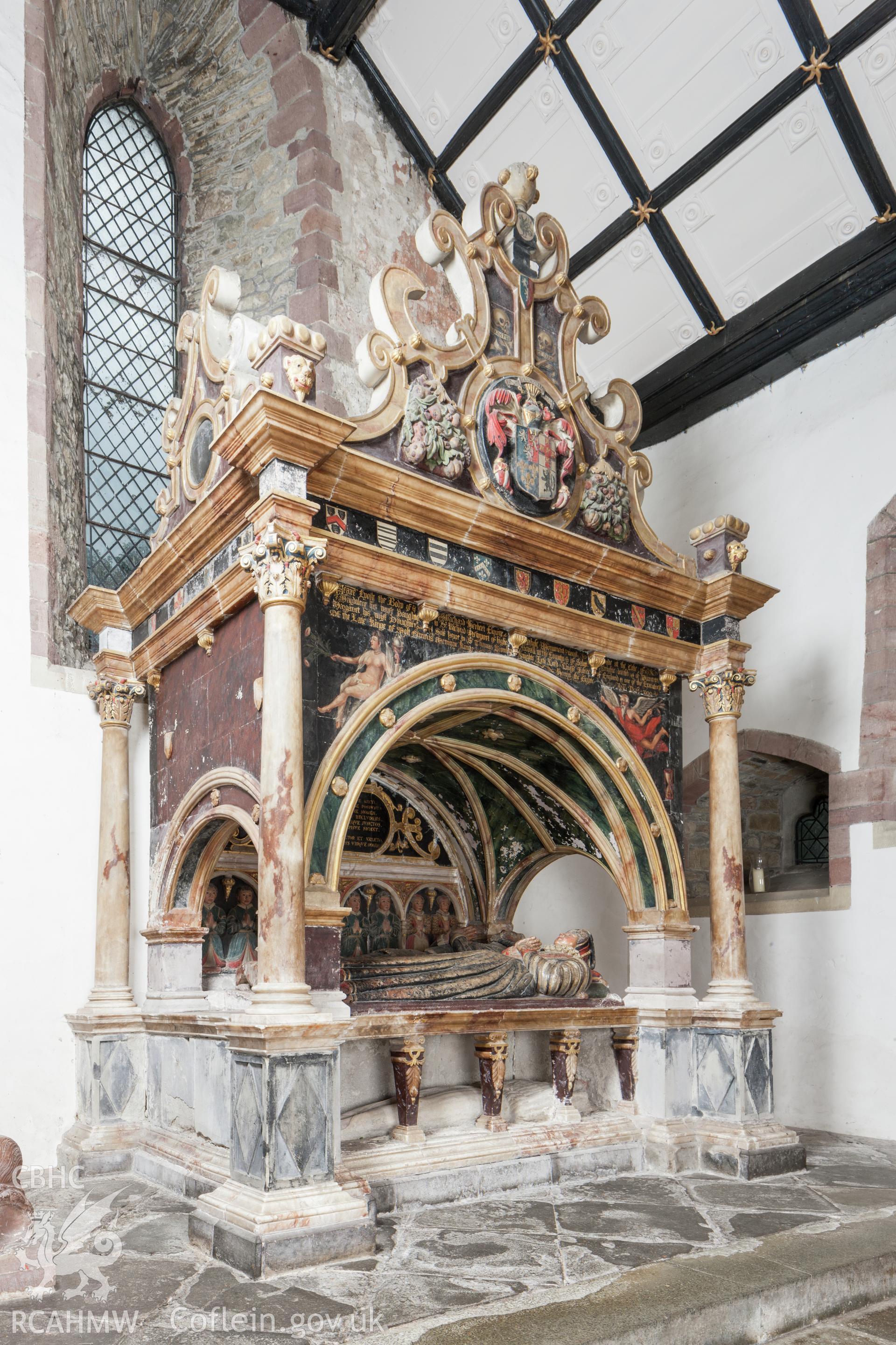 The large painted tomb of Richard Herbert, 1600, photographed by Iain Wright in 2012