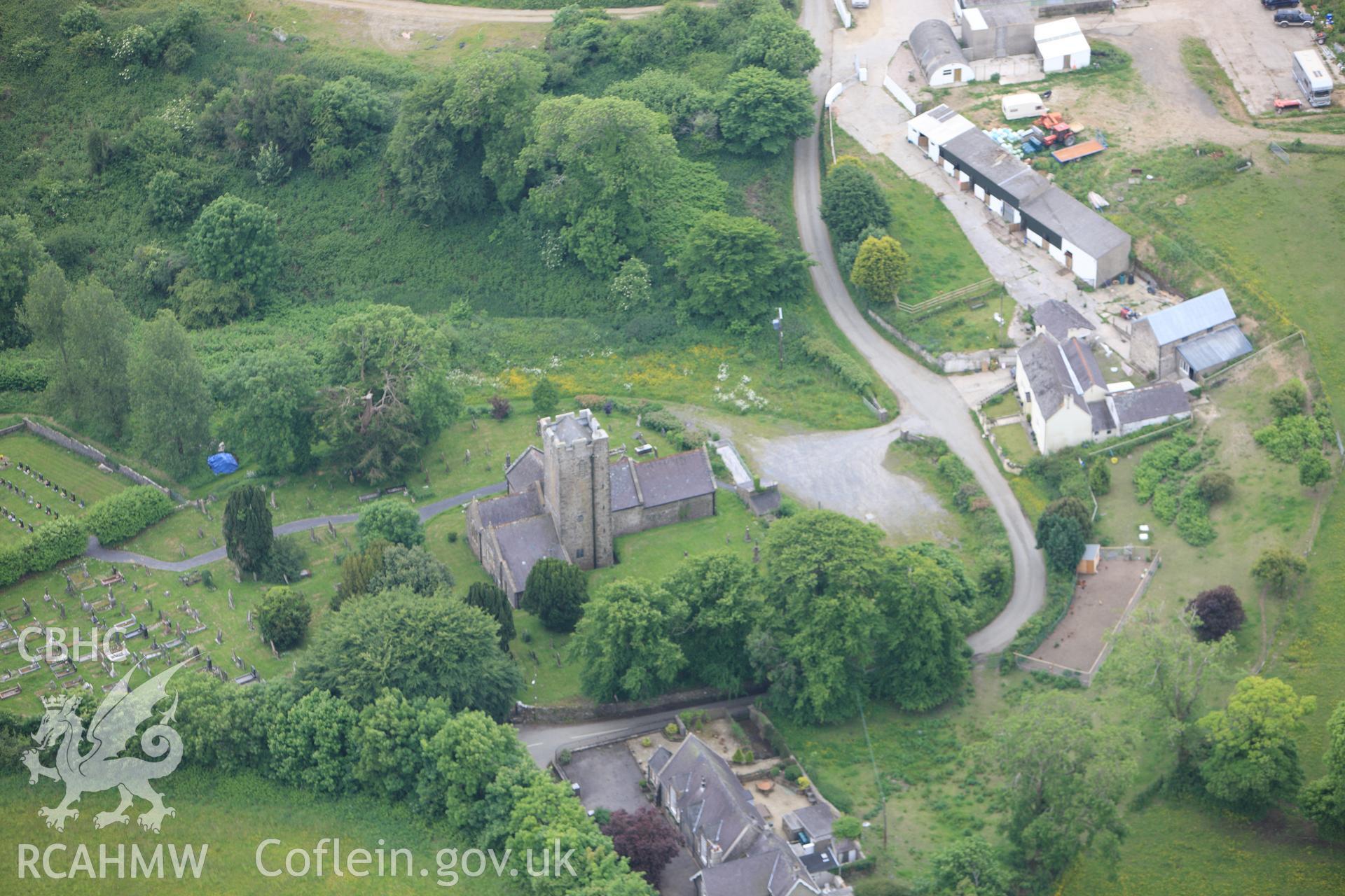 RCAHMW colour oblique photograph of St Elidyr's Church, Amroth. Taken by Toby Driver on 11/06/2010.