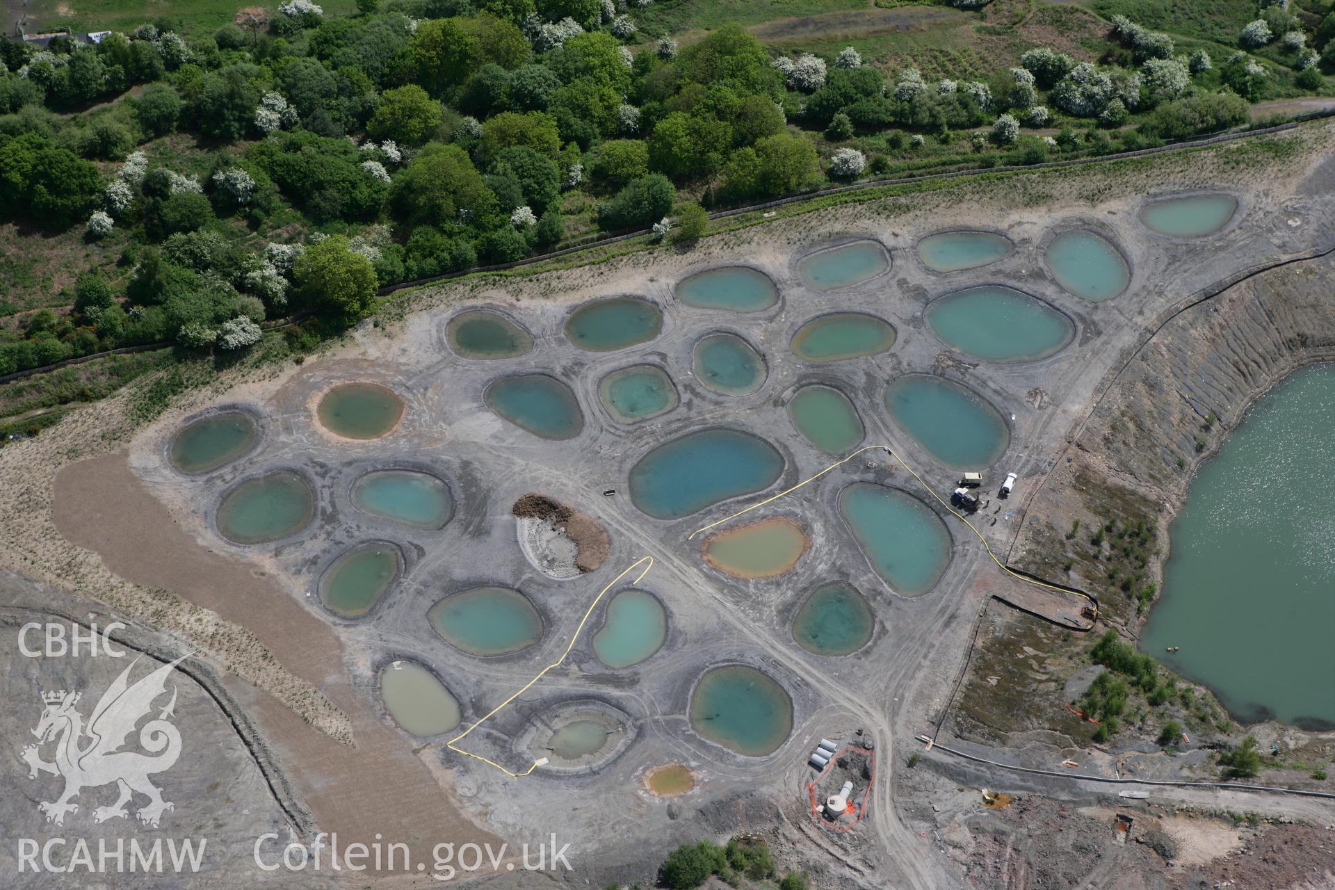 RCAHMW colour oblique photograph of Industrial Tramway, near Buckley, with gravel pits. Taken by Toby Driver on 27/05/2010.