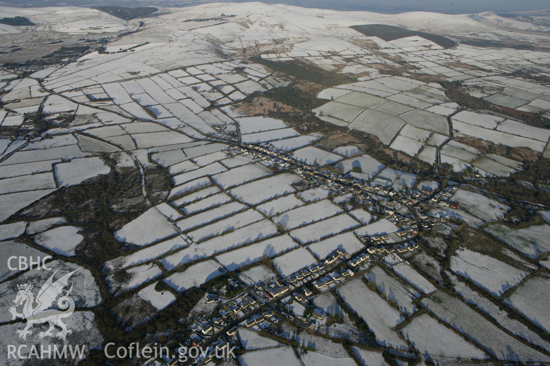 RCAHMW colour oblique photograph of Maenclochog village. Taken by Toby Driver on 01/12/2010.