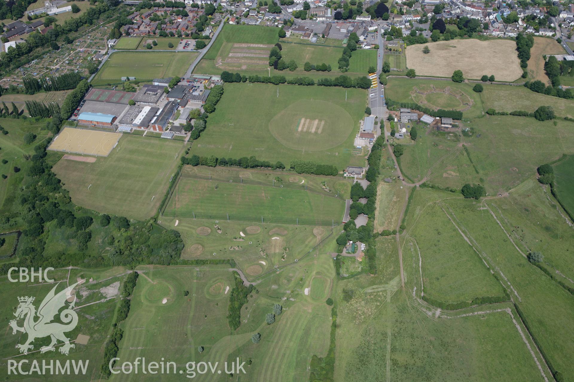 RCAHMW colour oblique photograph of Caerleon Roman Settlement, from the west. Taken by Toby Driver on 21/06/2010.