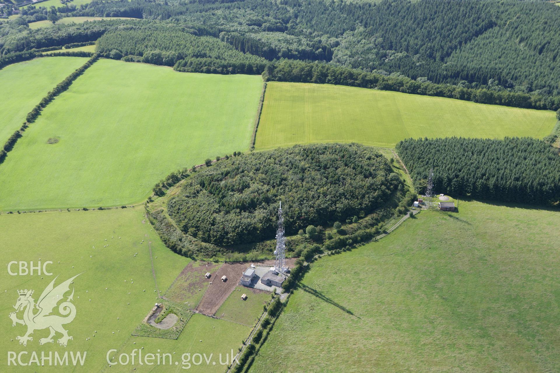 RCAHMW colour oblique photograph of Beacon Ring Camp (Caer Digoll). Taken by Toby Driver on 21/07/2010.