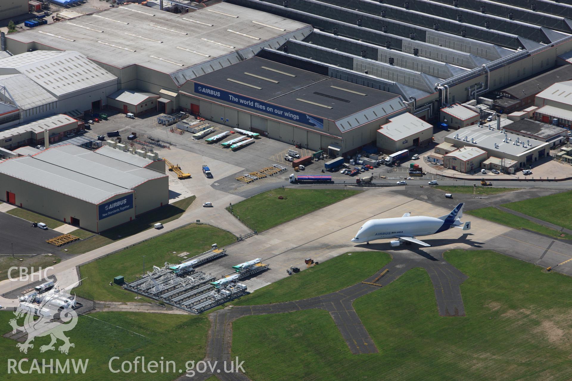 RCAHMW colour oblique photograph of Harwarden Aircraft factory. Taken by Toby Driver on 27/05/2010.