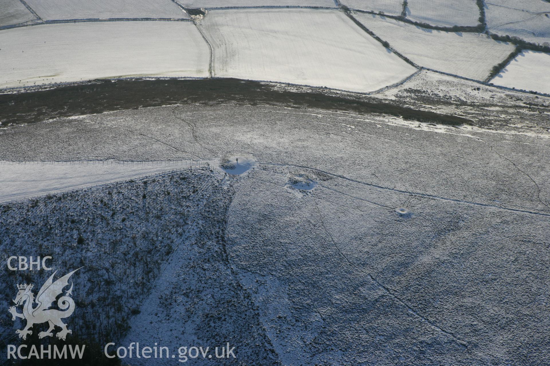 RCAHMW colour oblique photograph of Frenni Fawr cairns. Taken by Toby Driver on 01/12/2010.