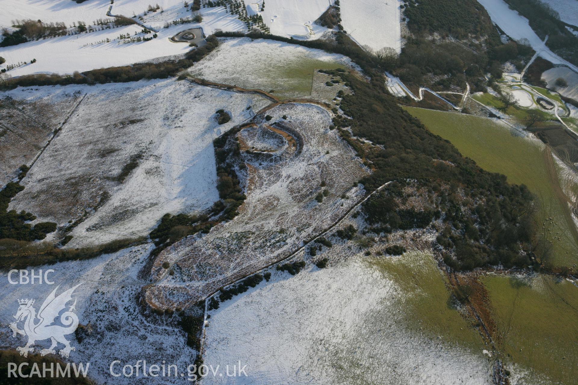 RCAHMW colour oblique photograph of Caer Penrhos hillfort. Taken by Toby Driver on 02/12/2010.