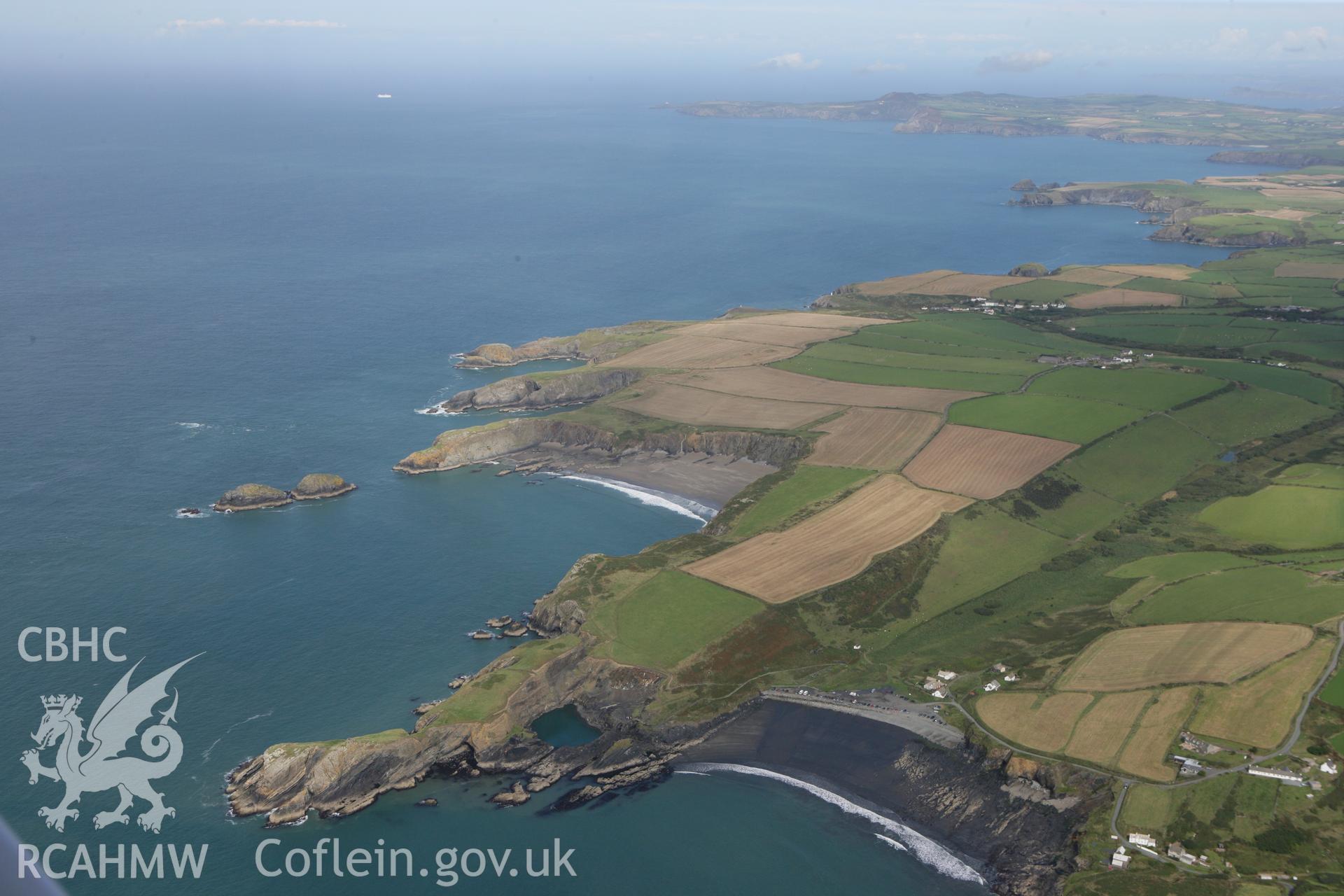 RCAHMW colour oblique photograph of Abereiddy village. Taken by Toby Driver on 09/09/2010.