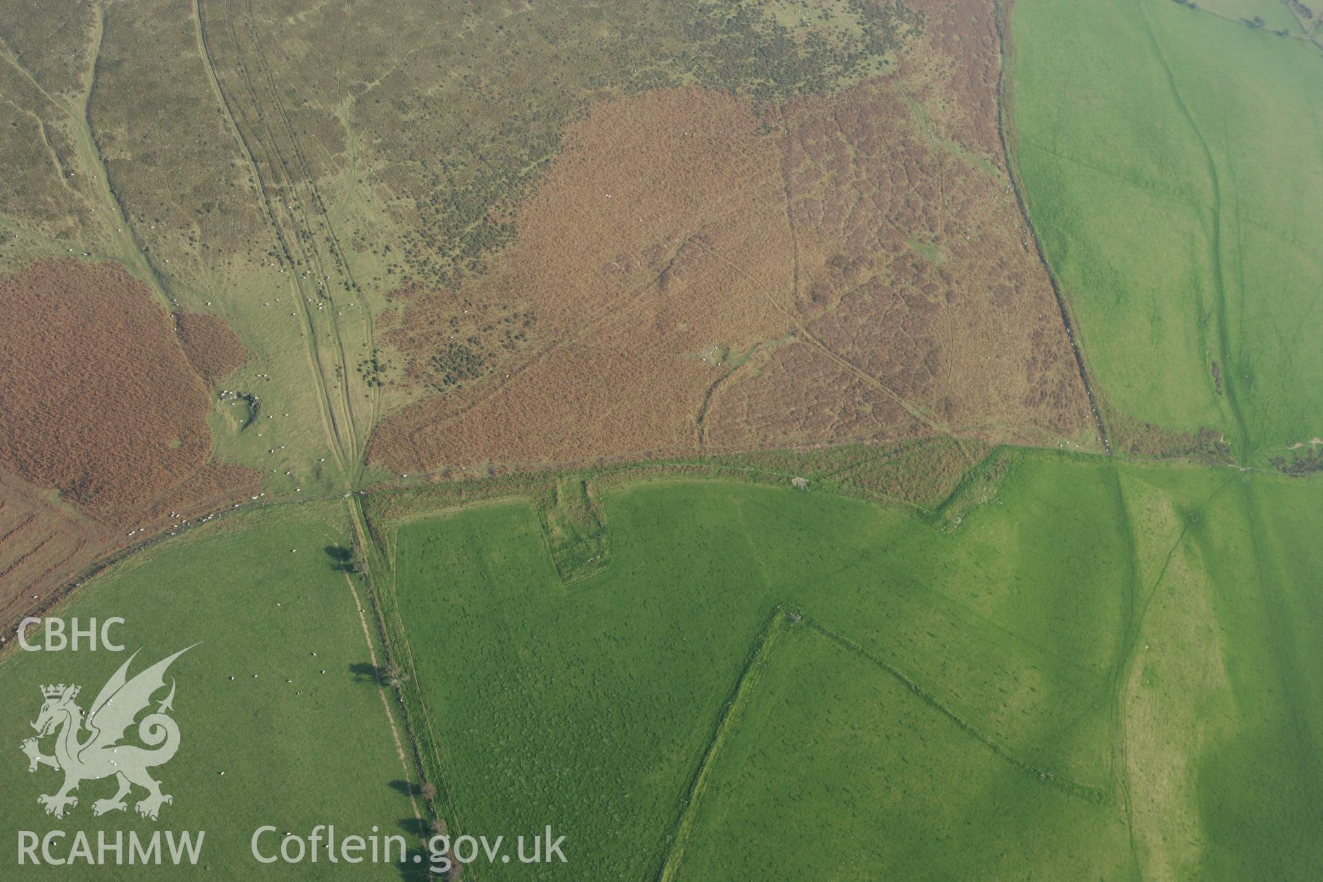 RCAHMW colour oblique photograph of Cefn Wylfre Deserted Rural Settlement. Taken by Toby Driver on 13/10/2010.