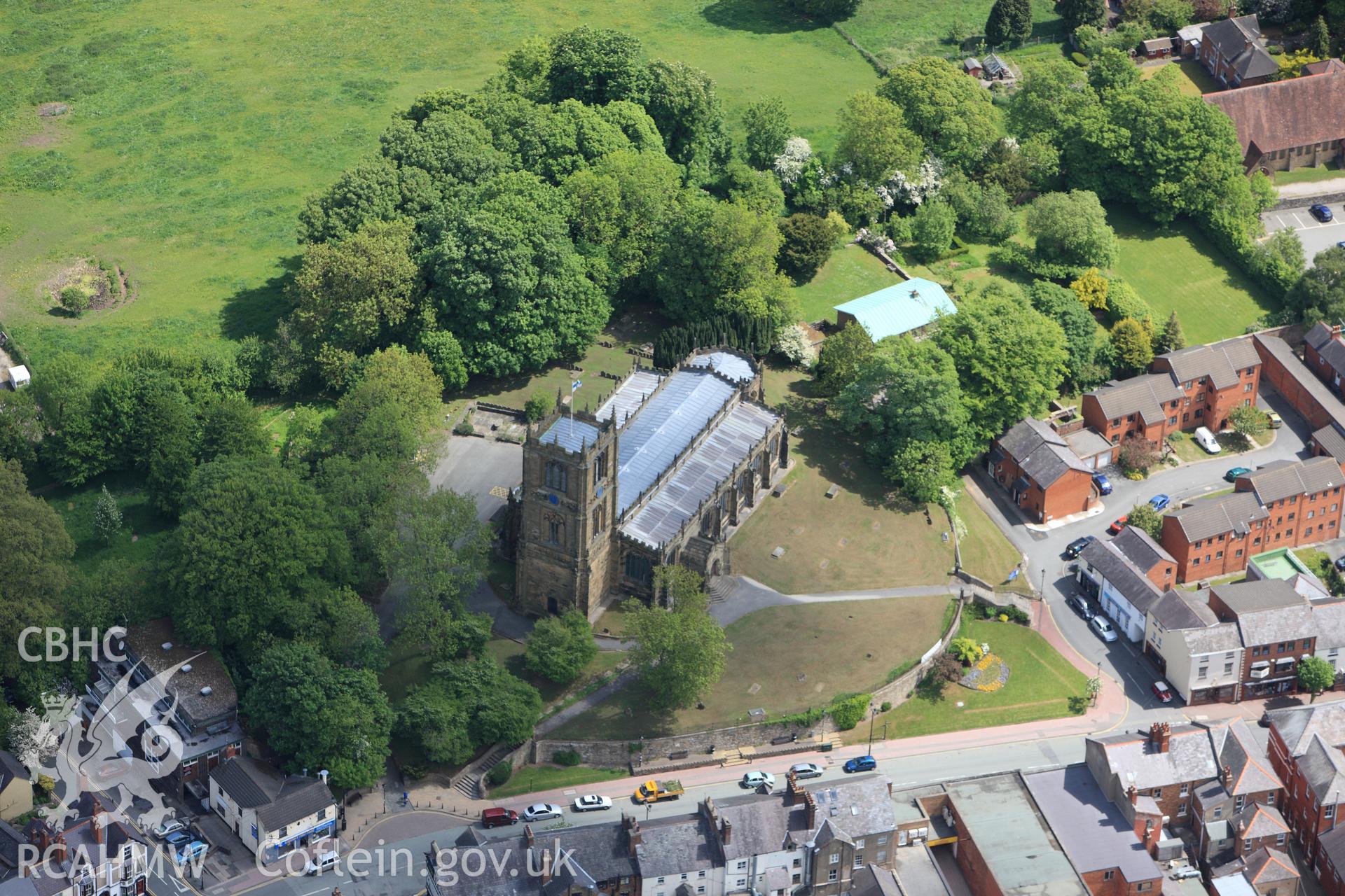 RCAHMW colour oblique photograph of St Mary's Church, Mold. Taken by Toby Driver on 27/05/2010.